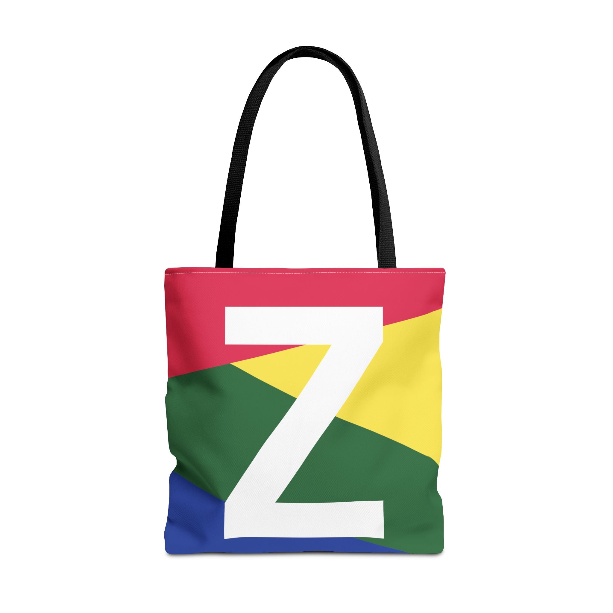 Monogram 'Z' Colorblock Tote Bag — Personalized Initial Z Shoulder Tote