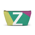 Initials Colorblock Accessory Pouch — Monogram Z T-Bottom Cosmetic Bag