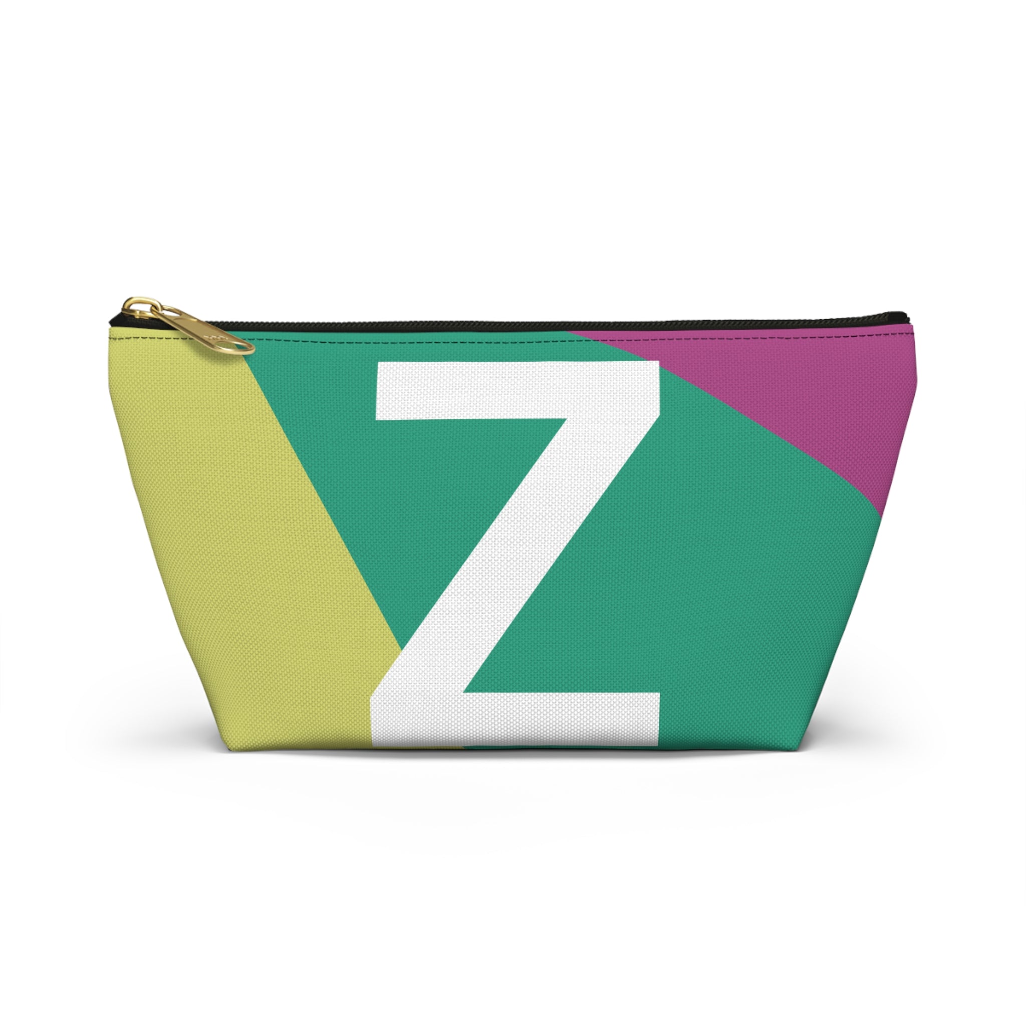 Initials Colorblock Accessory Pouch — Monogram Z T-Bottom Cosmetic Bag