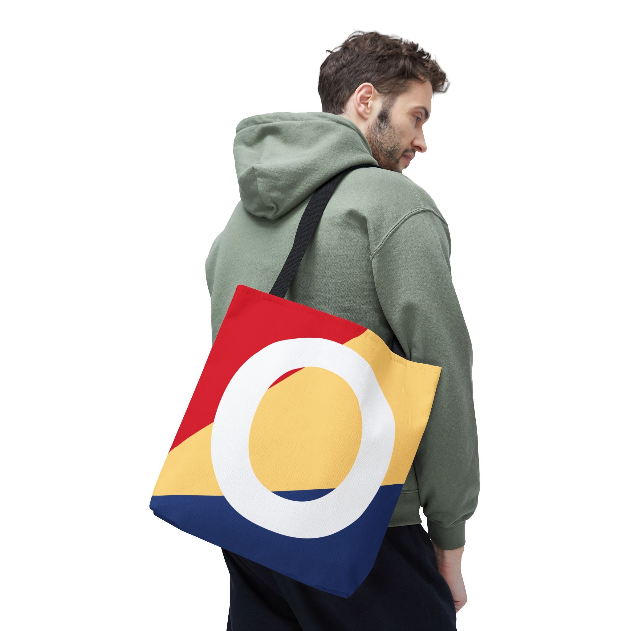 Monogram 'O' Colorblock Tote Bag — Personalized Initial O Shoulder Tote