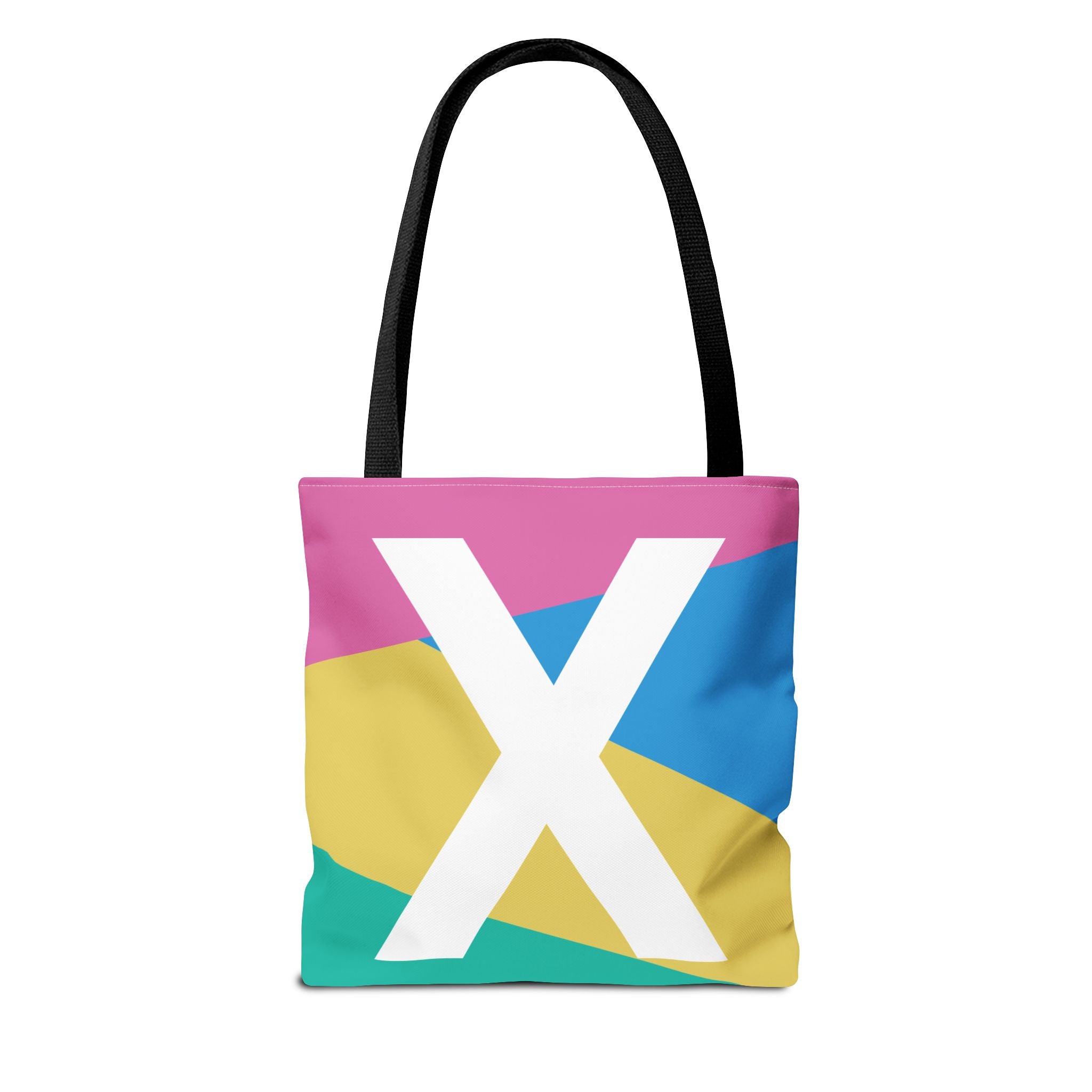Monogram 'X' Colorblock Tote Bag — Personalized Initial X Shoulder Tote