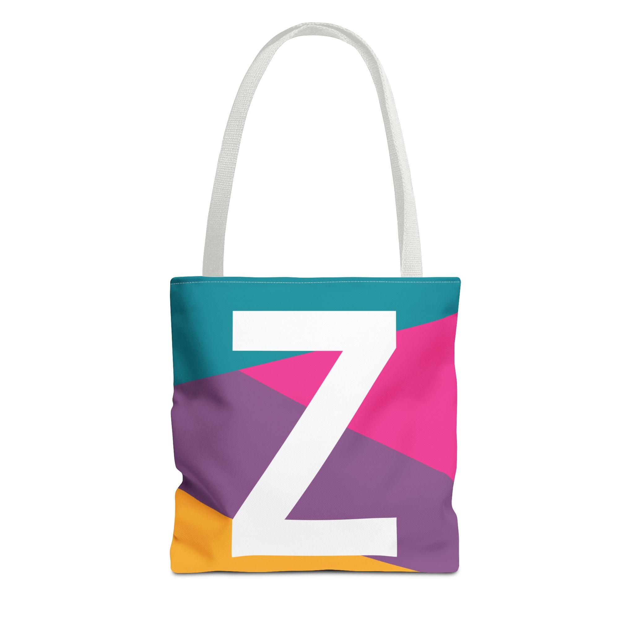 Monogram 'Z' Colorblock Tote Bag — Personalized Initial Z Shoulder Tote