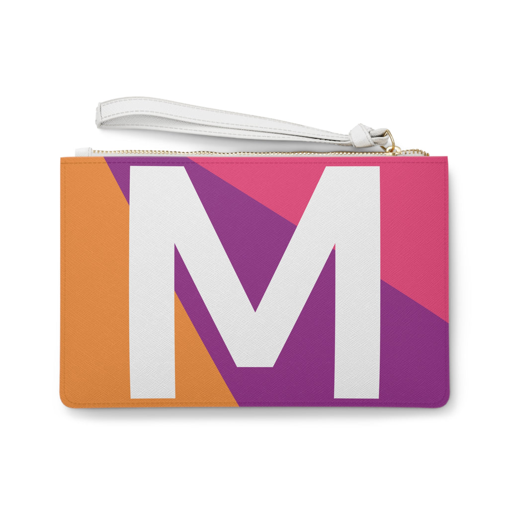 Monogram 'M' Colorblock Clutch Bag — Bold Geometric Wristlet for Everyday & Gifts