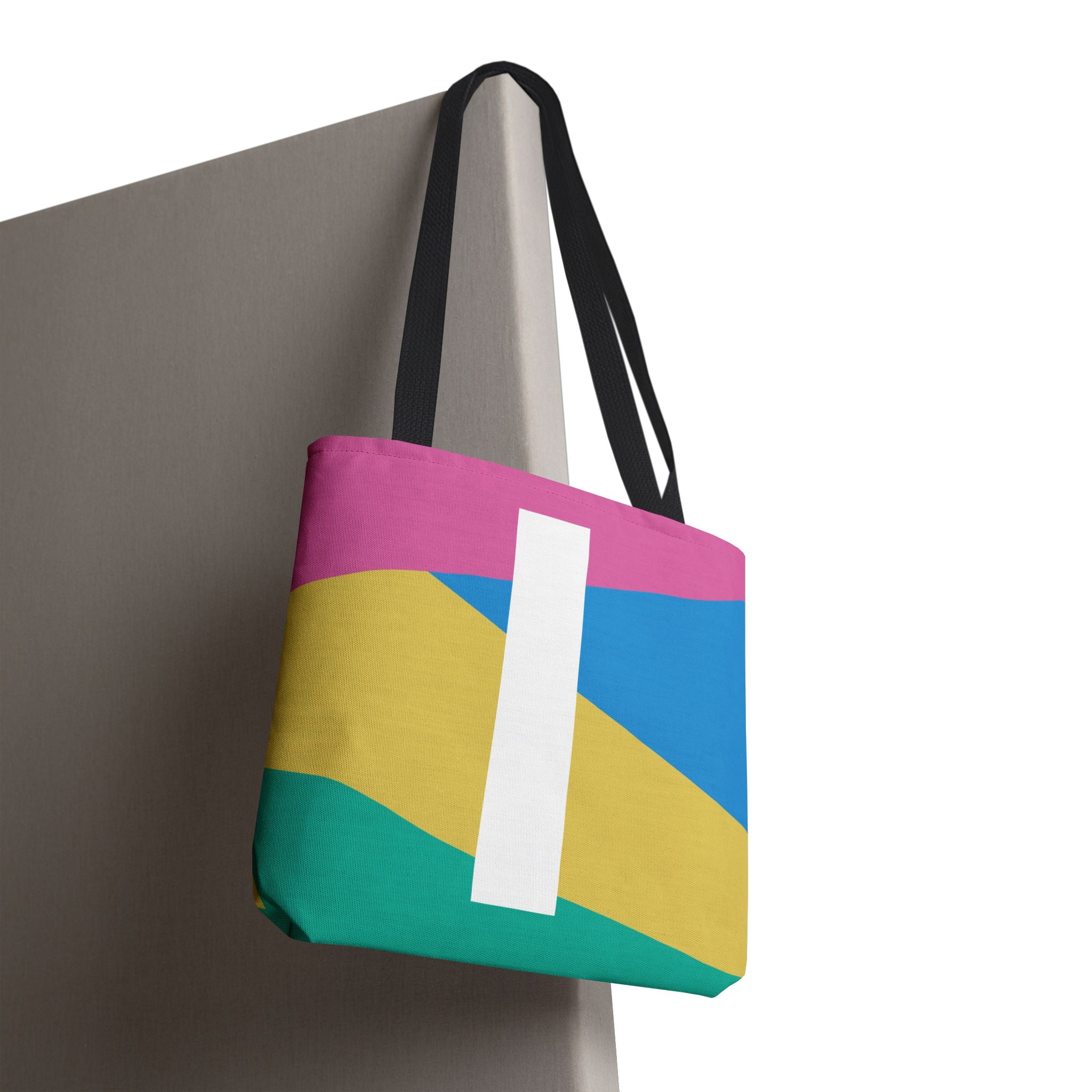Monogram 'I' Colorblock Tote Bag — Personalized Initial I Shoulder Tote