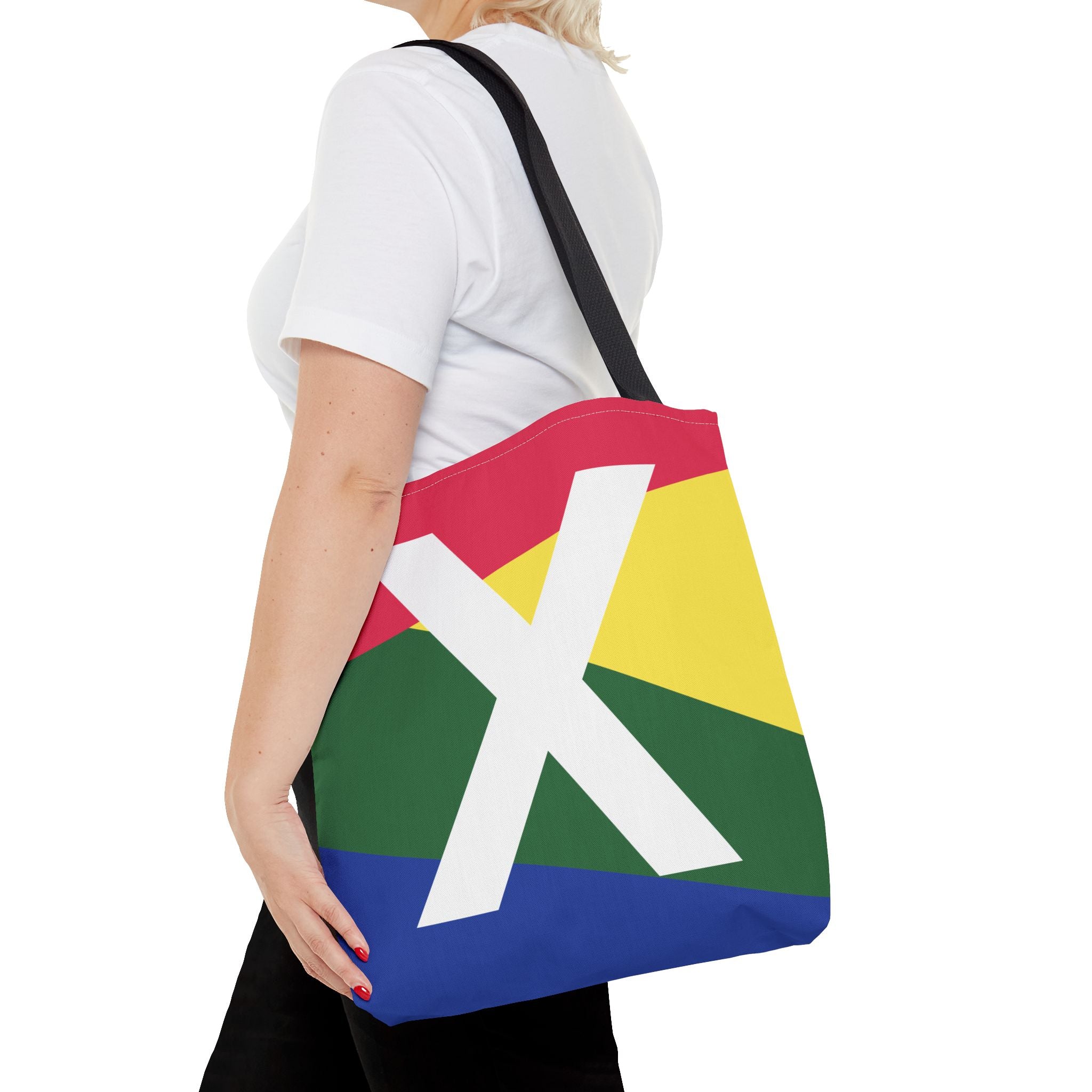 Monogram 'X' Colorblock Tote Bag — Personalized Initial X Shoulder Tote