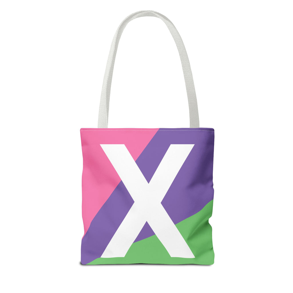 Monogram 'X' Colorblock Tote Bag — Personalized Initial X Shoulder Tote
