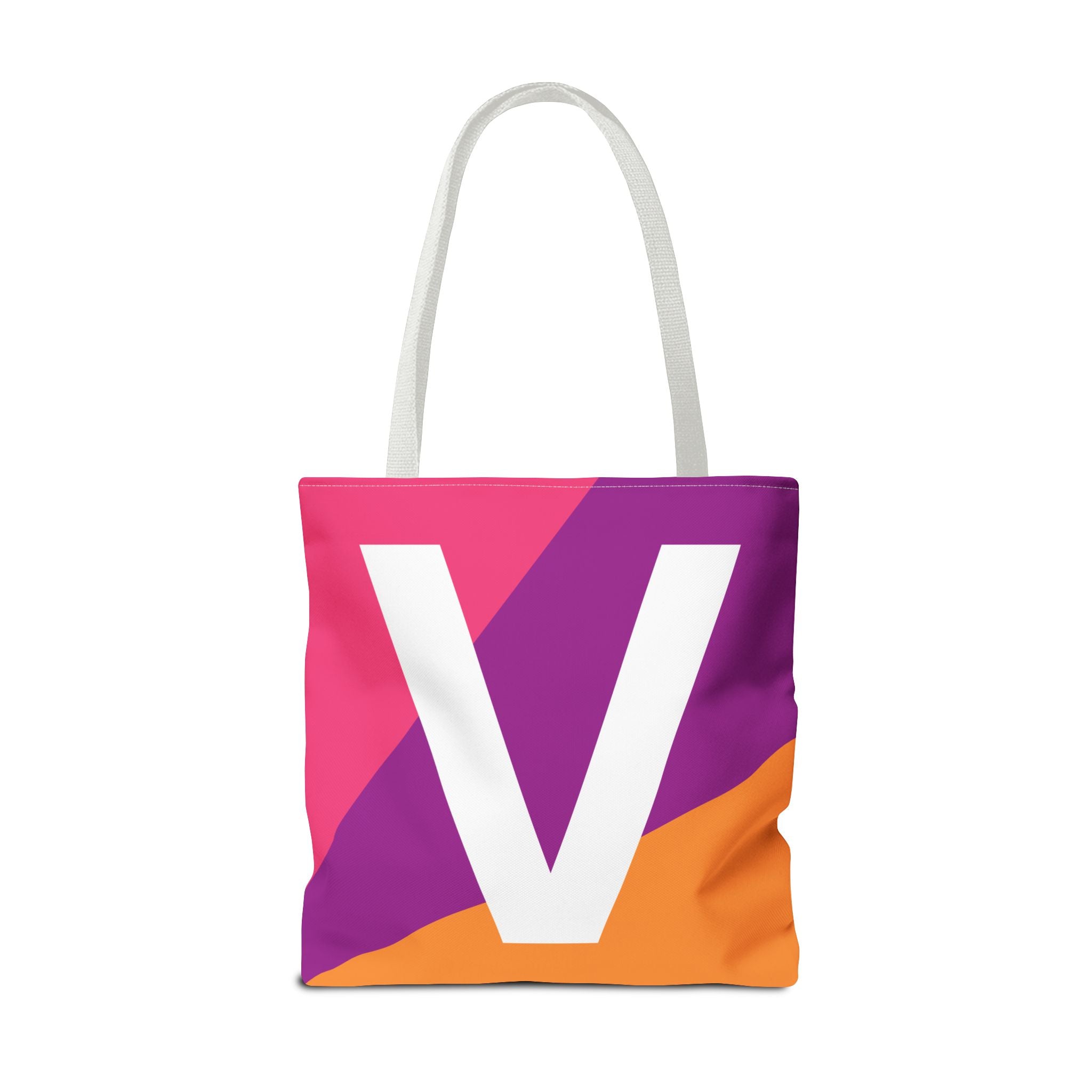 Monogram 'V' Colorblock Tote Bag — Personalized Initial V Shoulder Tote