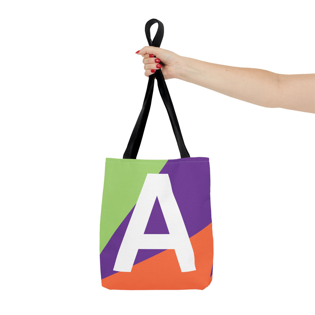 Monogram 'A' Colorblock Tote Bag — Personalized Initial A Shoulder Tote