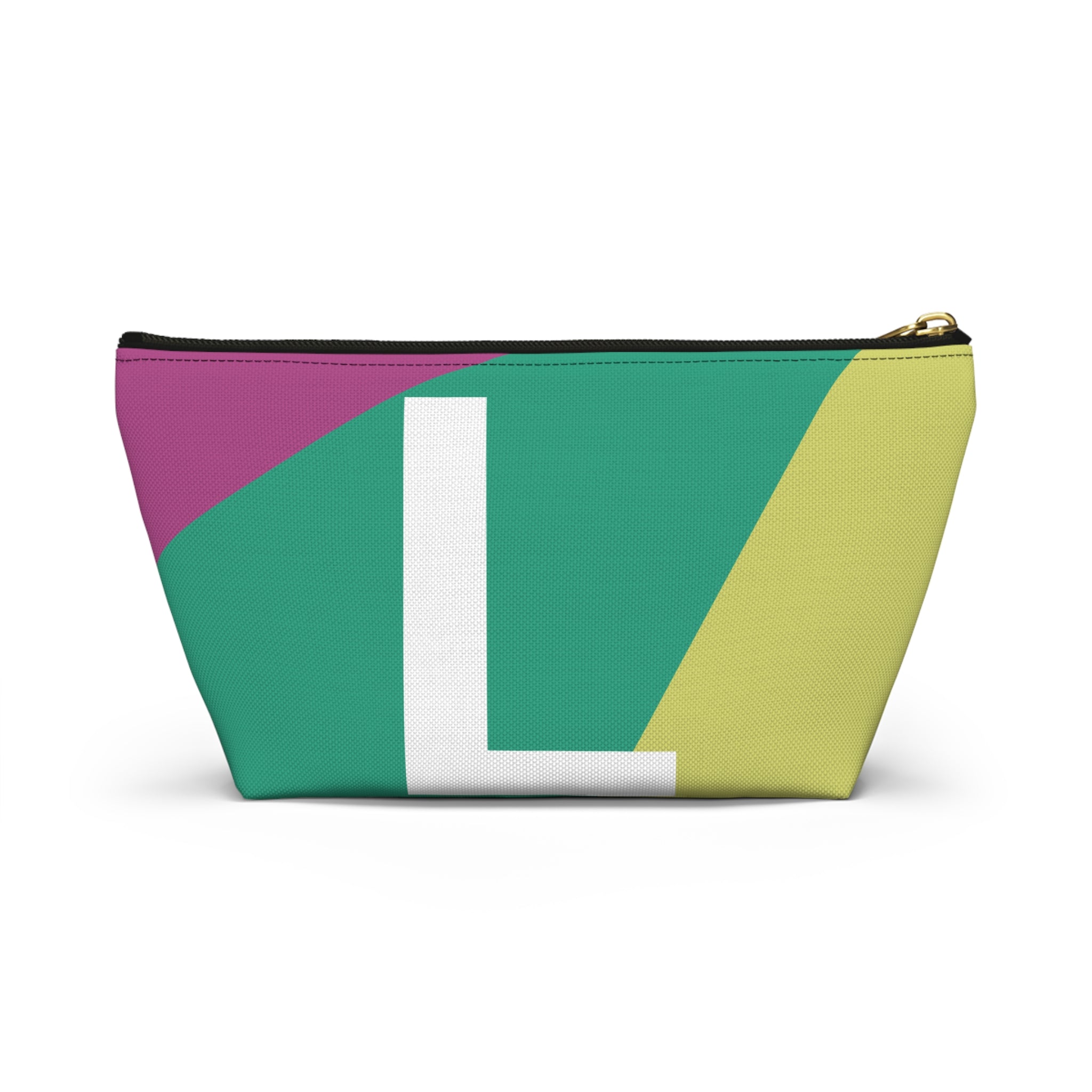Initials Colorblock Accessory Pouch — Monogram L T-Bottom Cosmetic Bag