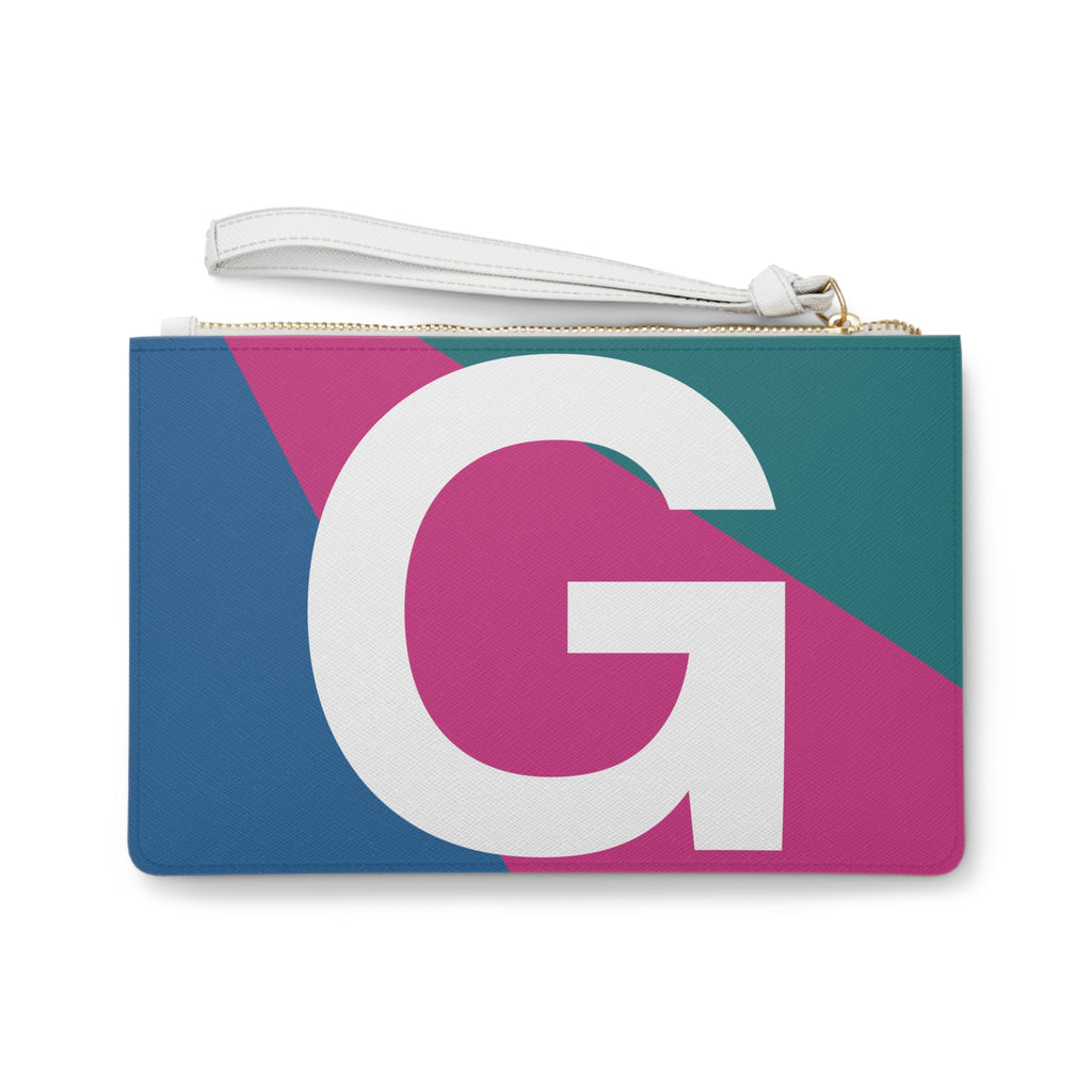 Monogram 'G' Colorblock Clutch Bag — Bold Geometric Wristlet for Everyday & Gifts