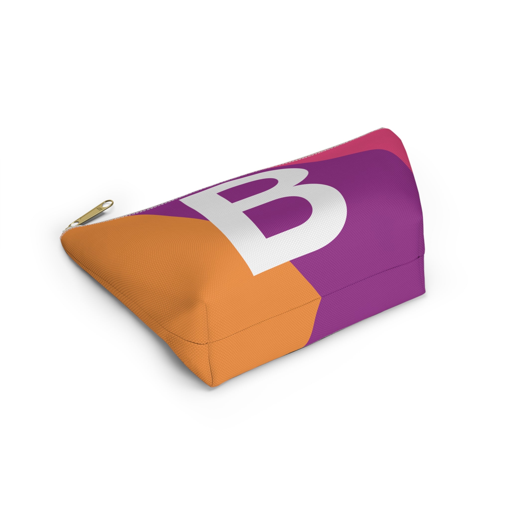 Initials Colorblock Accessory Pouch — Monogram B T-Bottom Cosmetic Bag