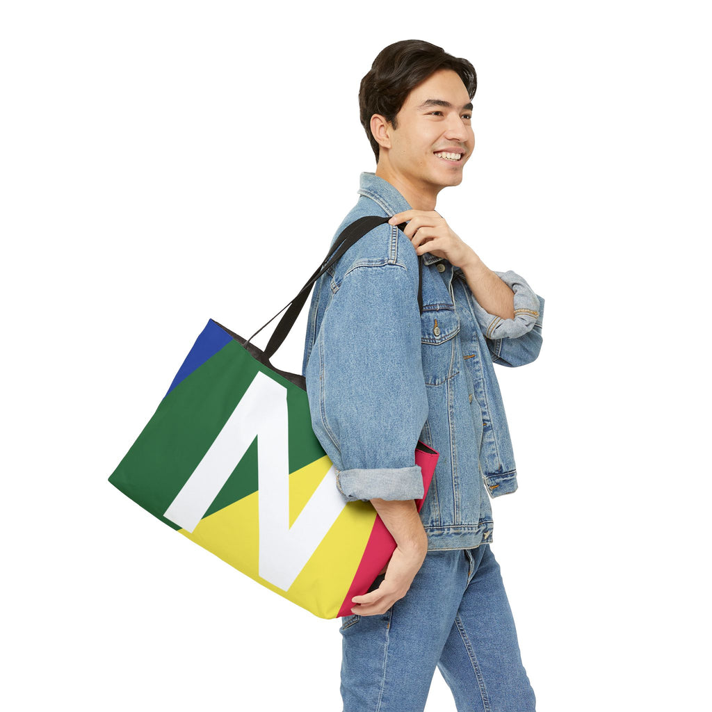 Personalized 'N' Colorblock Tote Bag — Monogram Weekender Tote