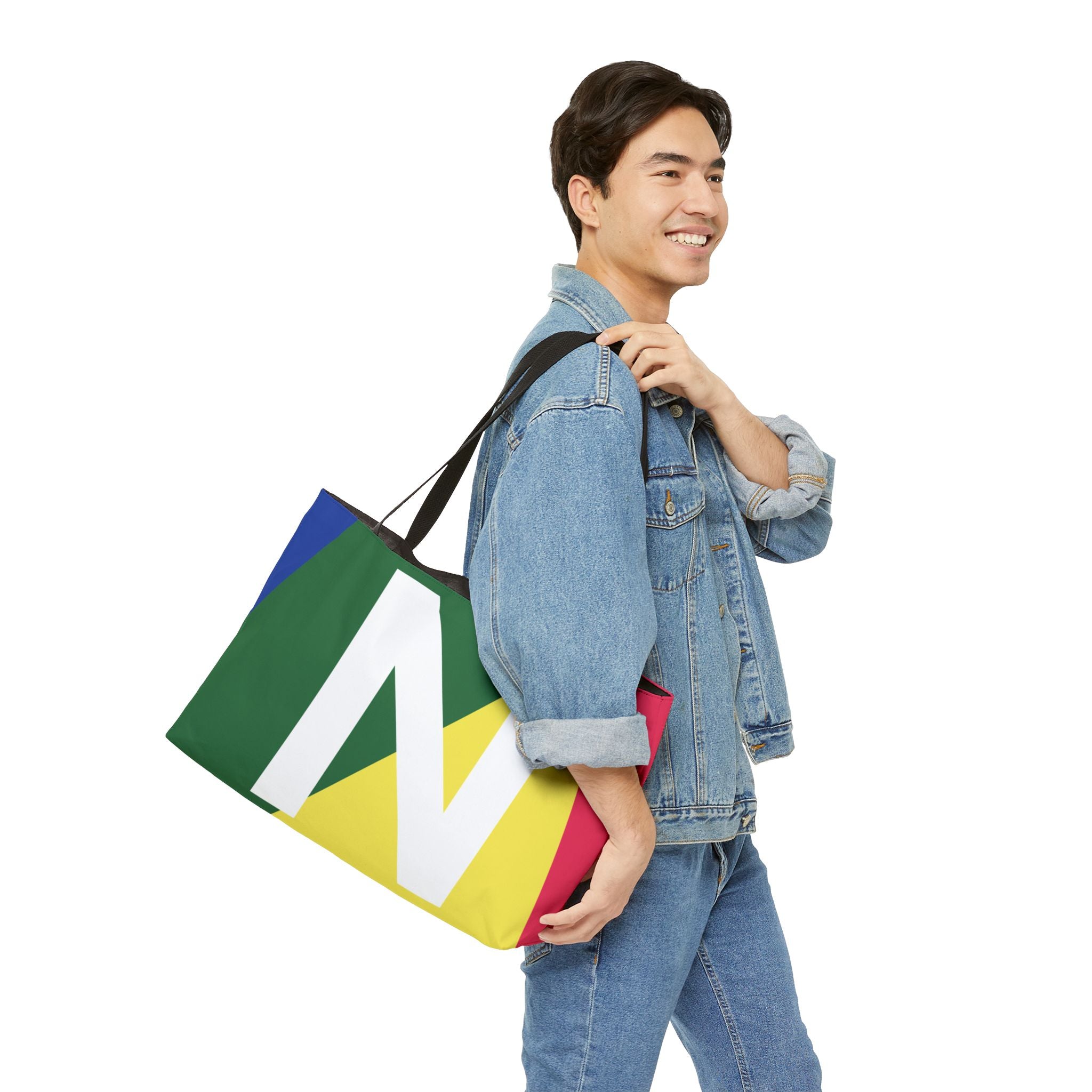 Personalized 'N' Colorblock Tote Bag — Monogram Weekender Tote