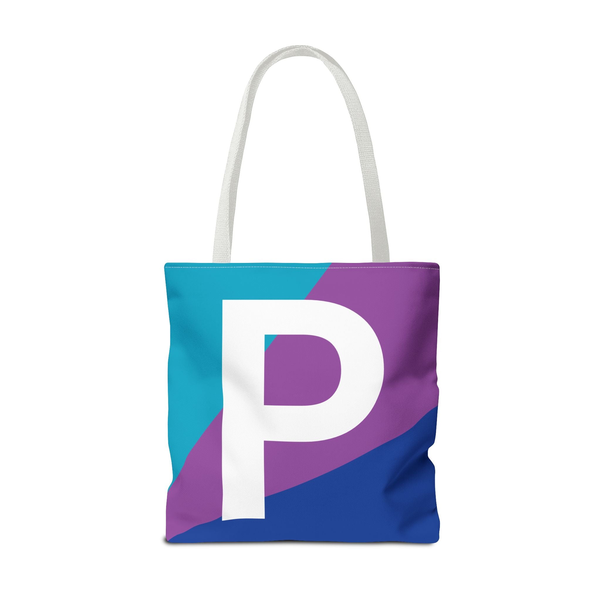 Monogram 'P' Colorblock Tote Bag — Personalized Initial P Shoulder Tote