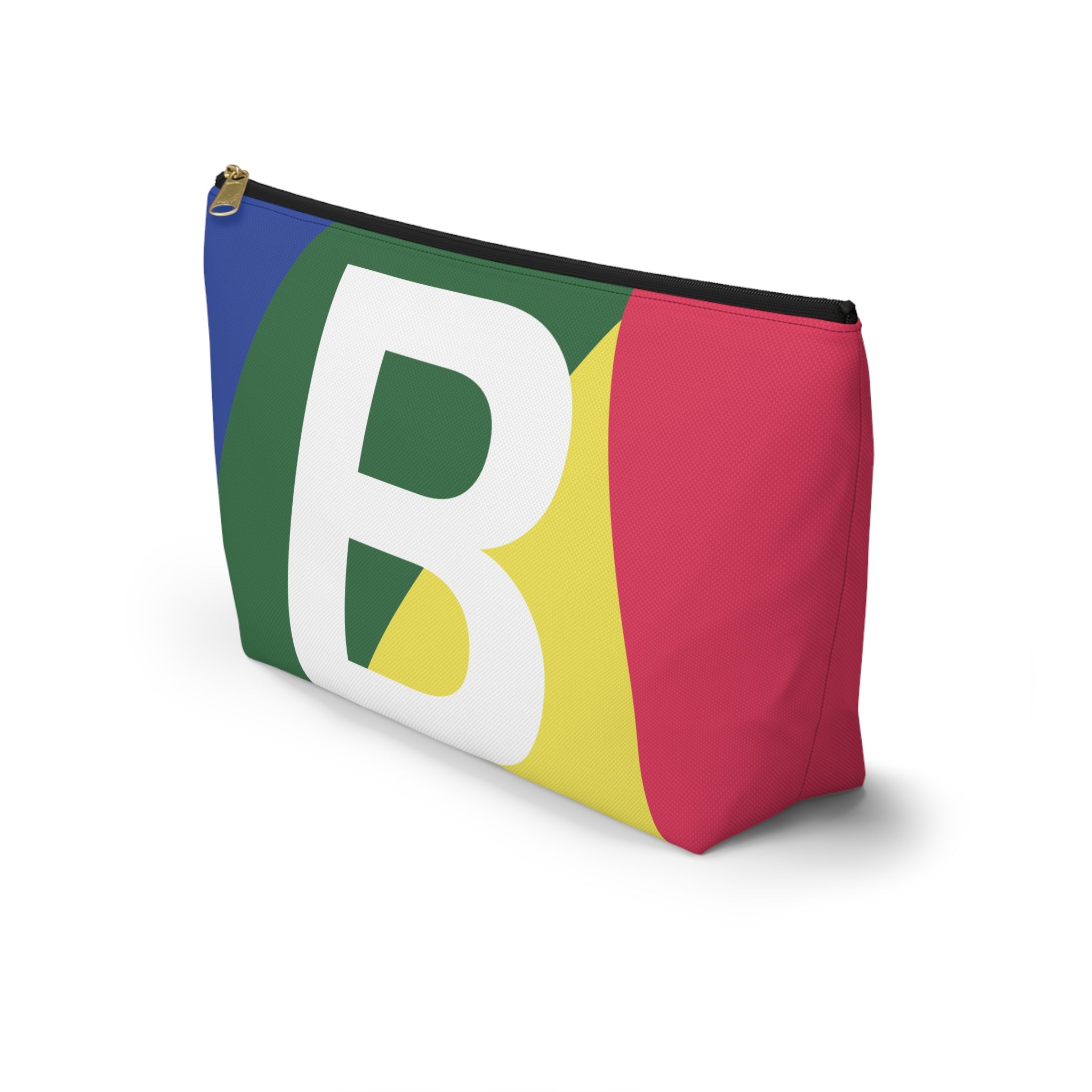 Initials Colorblock Accessory Pouch — Monogram B T-Bottom Cosmetic Bag