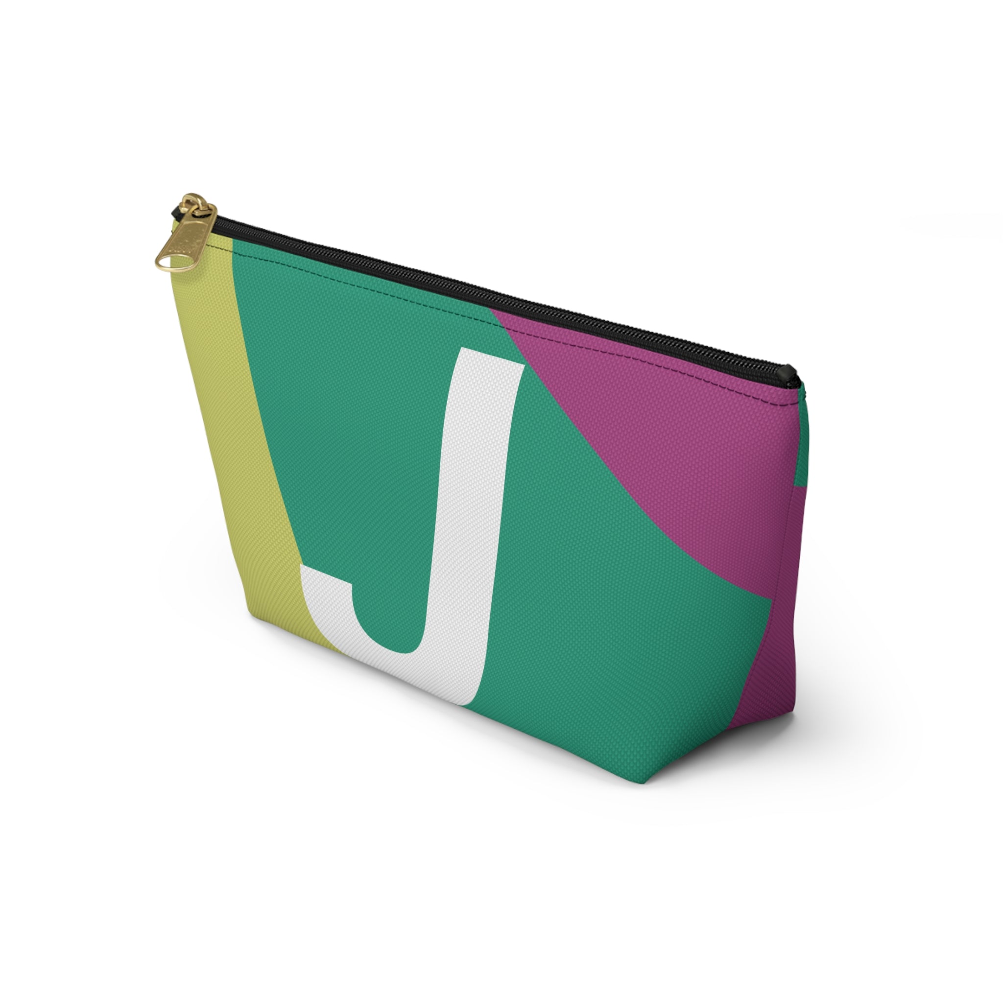 Initials Colorblock Accessory Pouch — Monogram J T-Bottom Cosmetic Bag