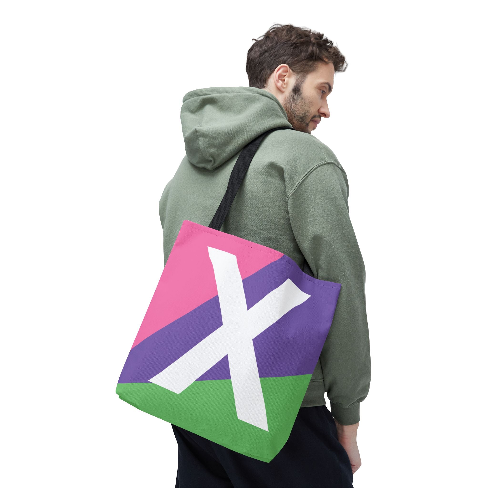 Monogram 'X' Colorblock Tote Bag — Personalized Initial X Shoulder Tote