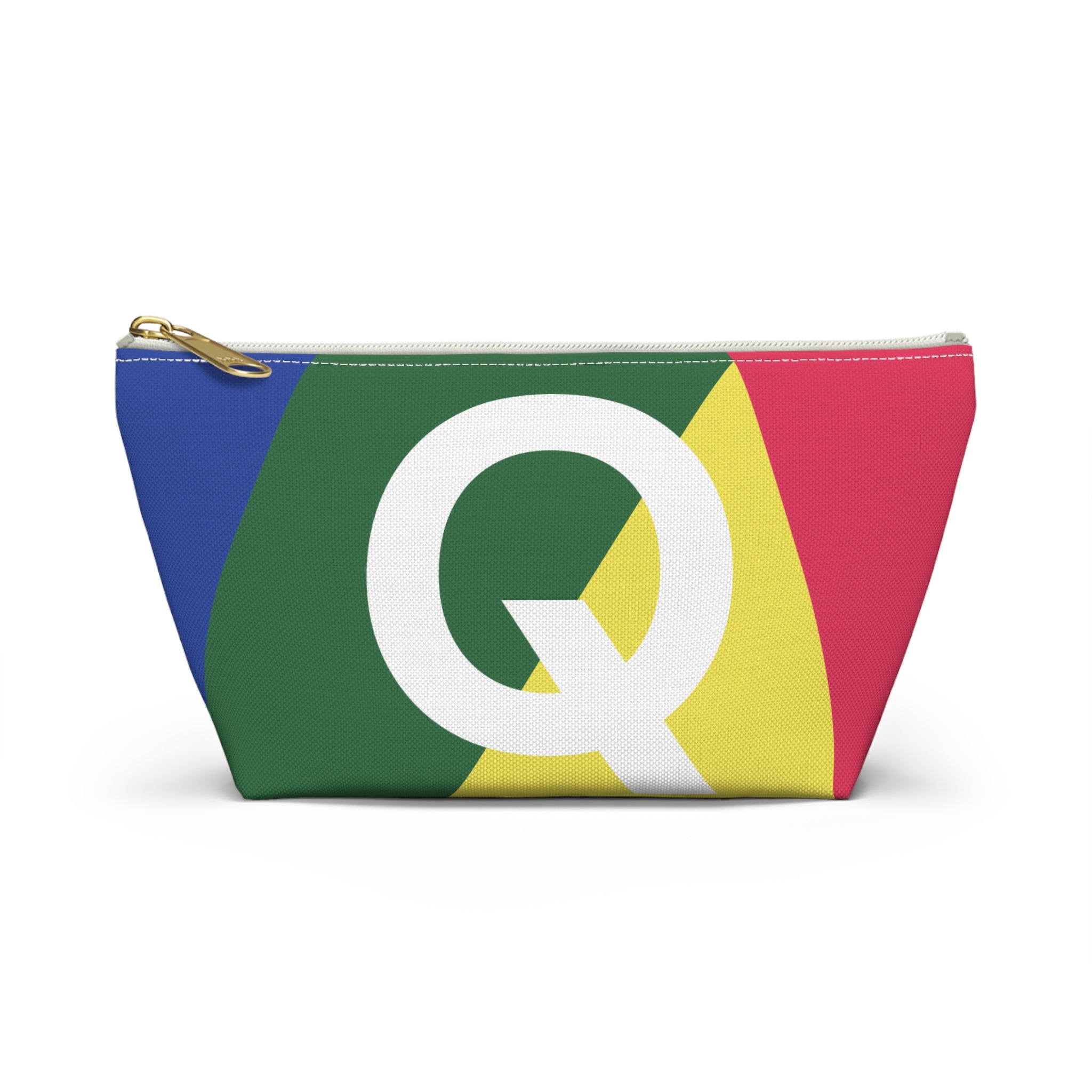 Initials Colorblock Accessory Pouch — Monogram Q T-Bottom Cosmetic Bag