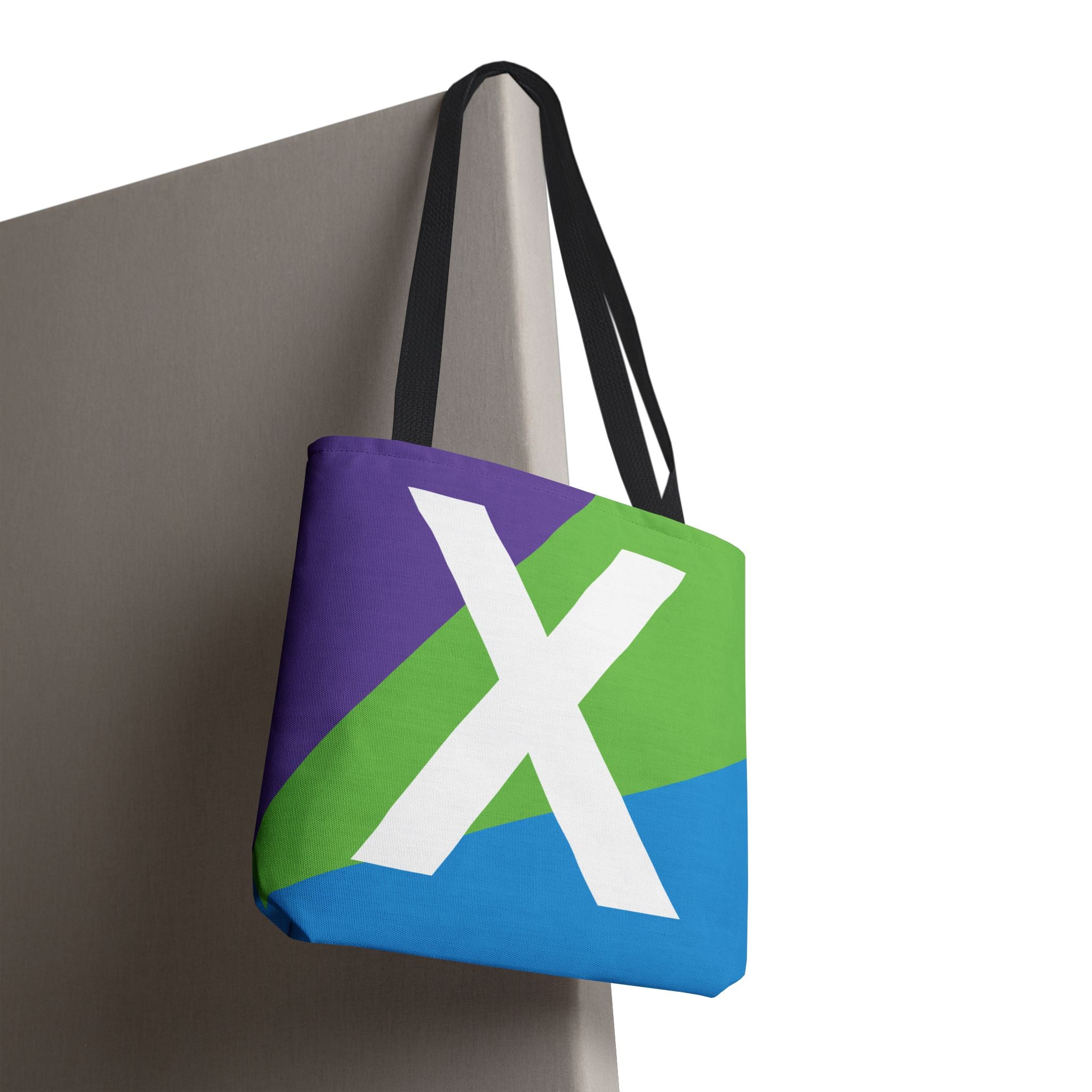 Monogram 'X' Colorblock Tote Bag — Personalized Initial X Shoulder Tote