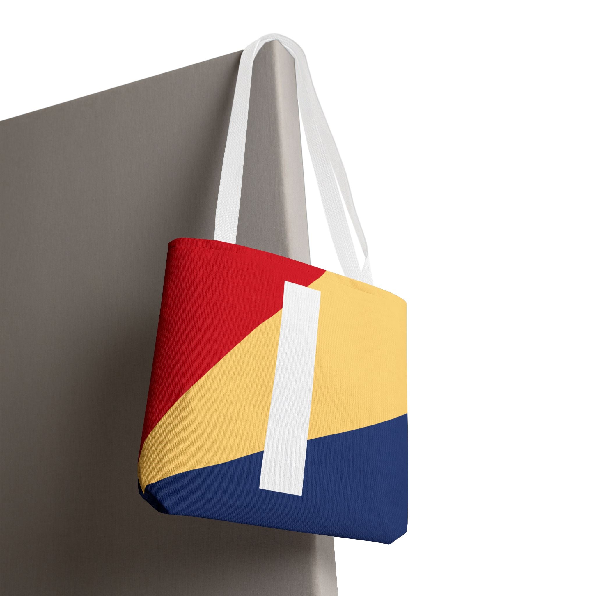 Monogram 'I' Colorblock Tote Bag — Personalized Initial I Shoulder Tote