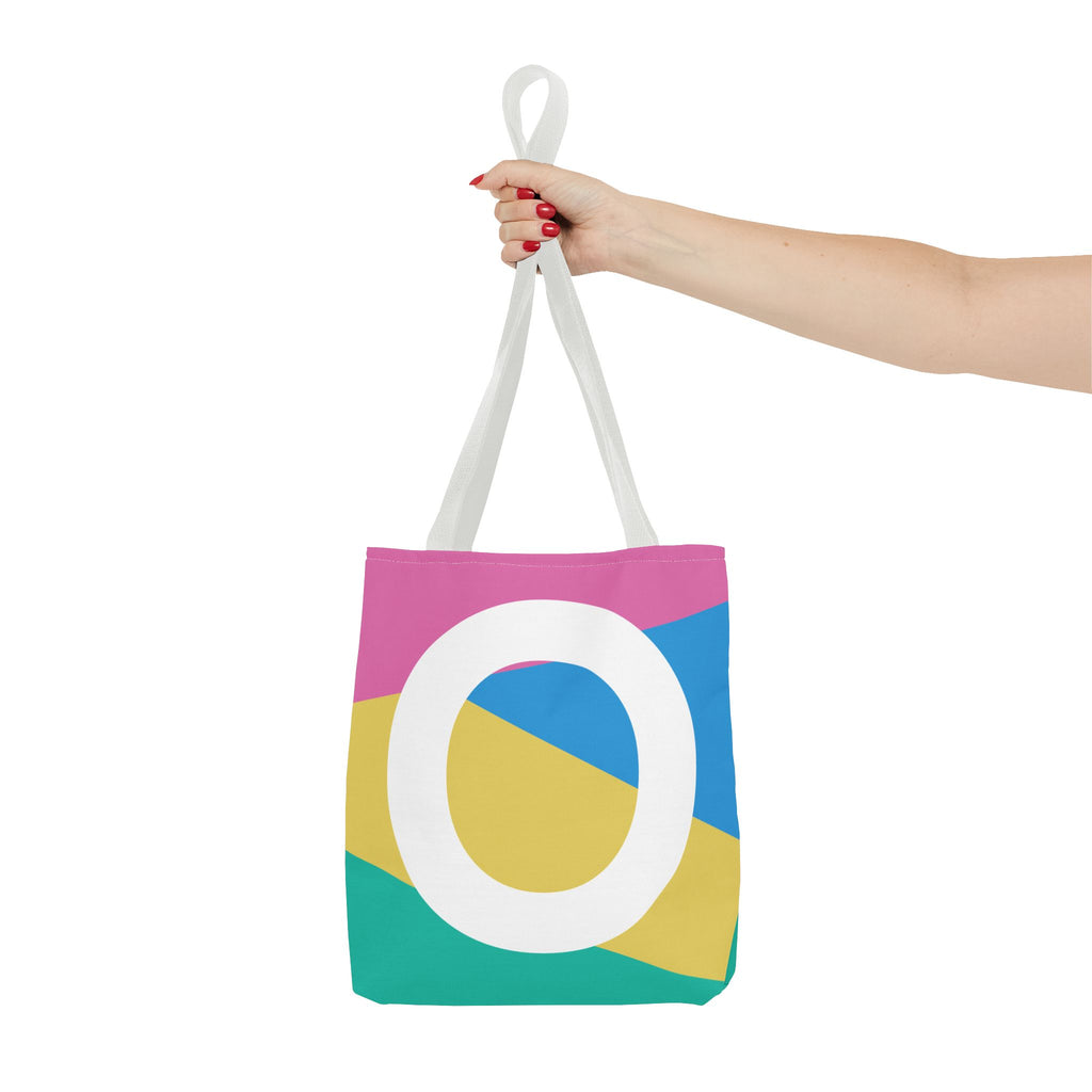 Monogram 'O' Colorblock Tote Bag — Personalized Initial O Shoulder Tote