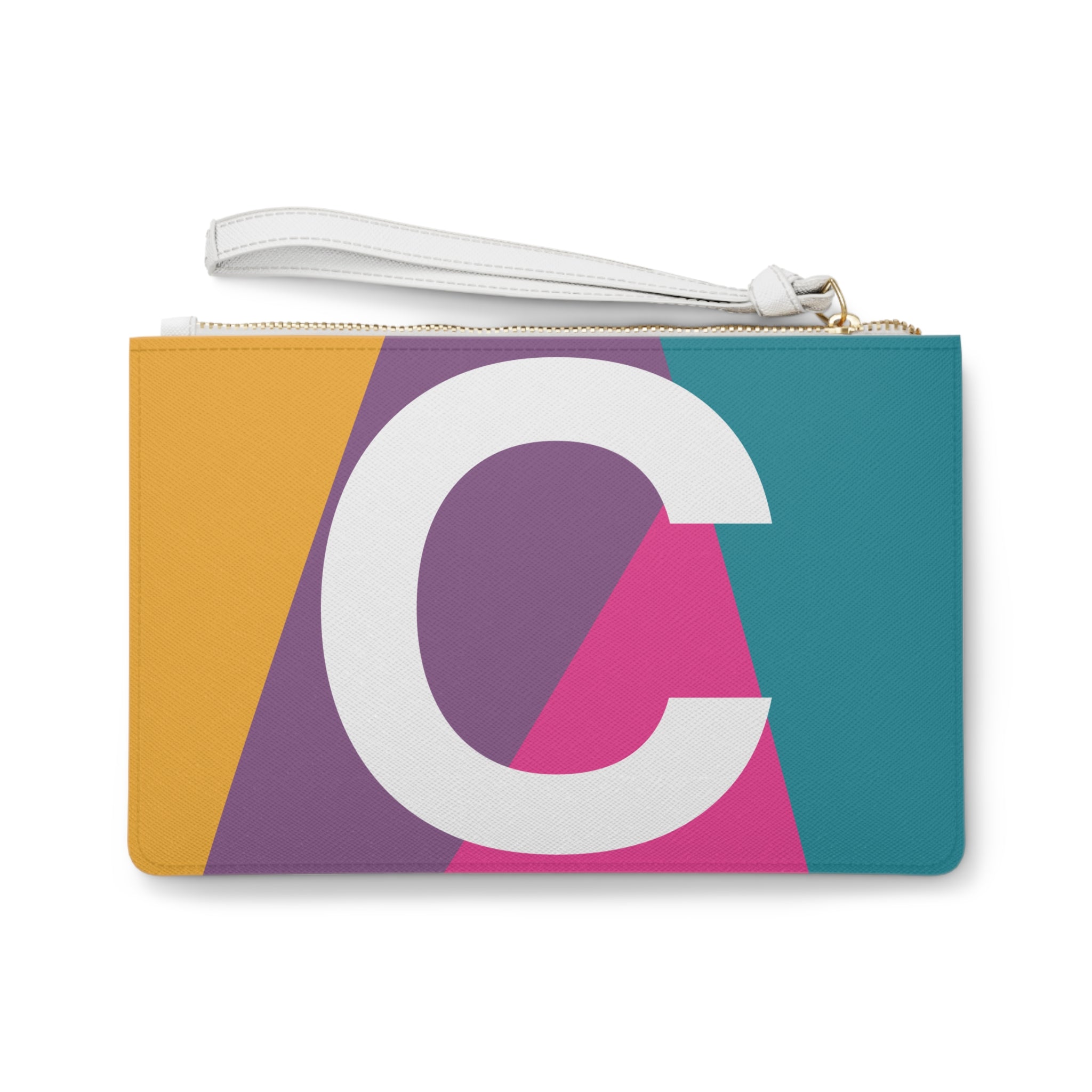 Monogram 'C' Colorblock Clutch Bag — Bold Geometric Wristlet for Everyday & Gifts