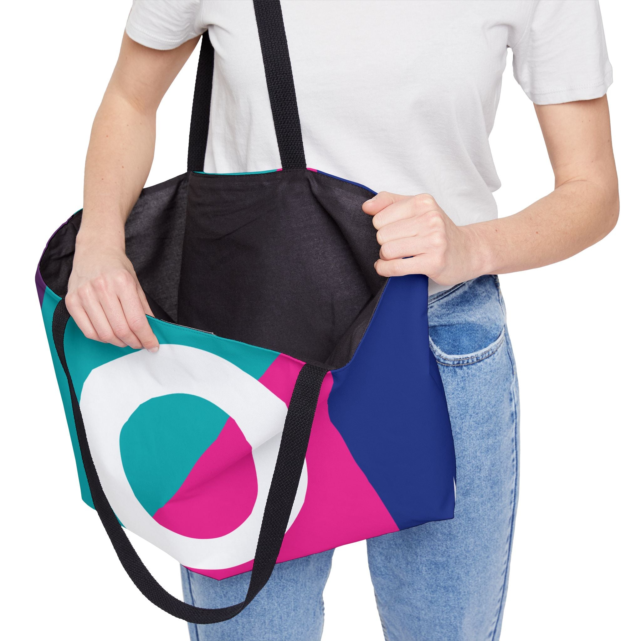 Personalized 'O' Colorblock Tote Bag — Monogram Weekender Tote