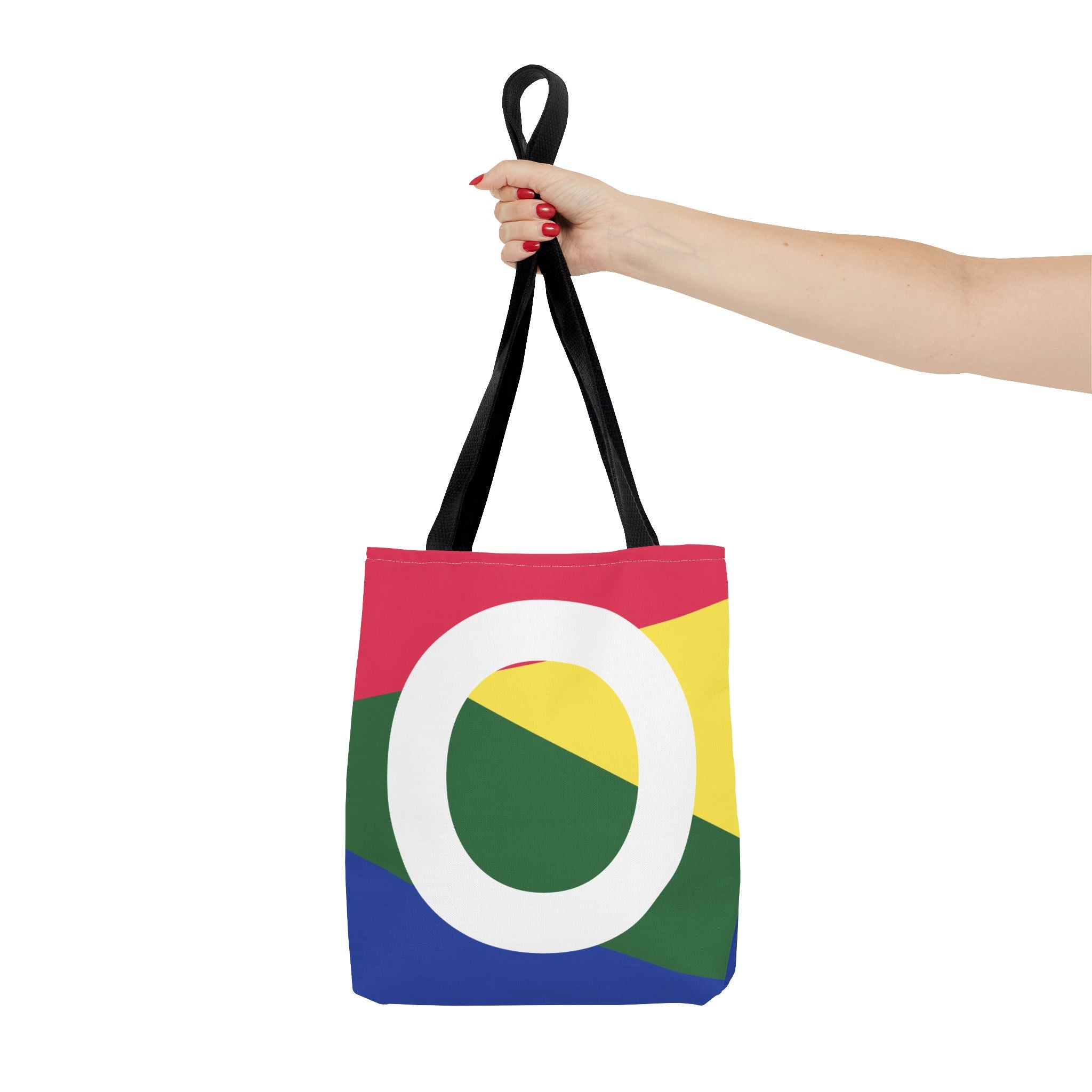 Monogram 'O' Colorblock Tote Bag — Personalized Initial O Shoulder Tote