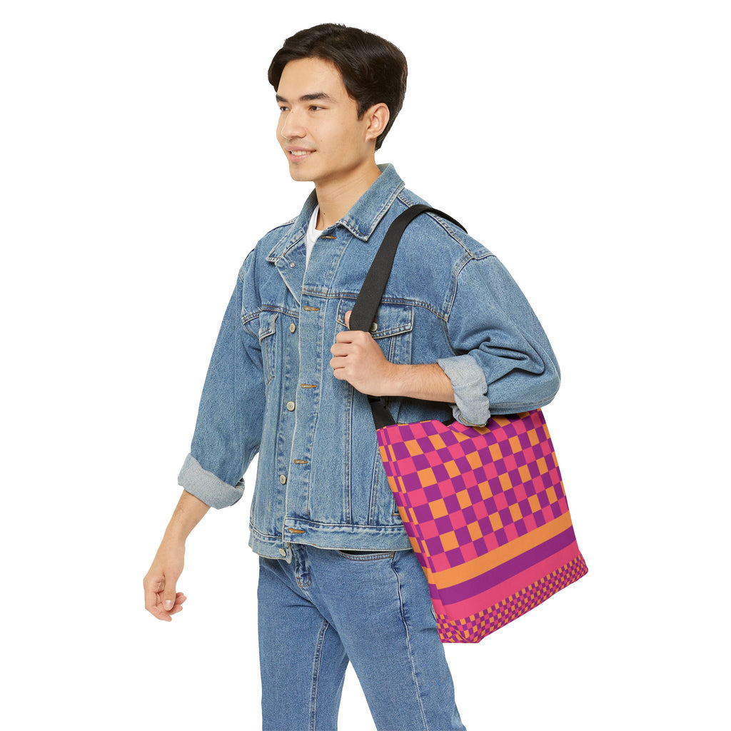 Colorblock Geometric Tote Bag