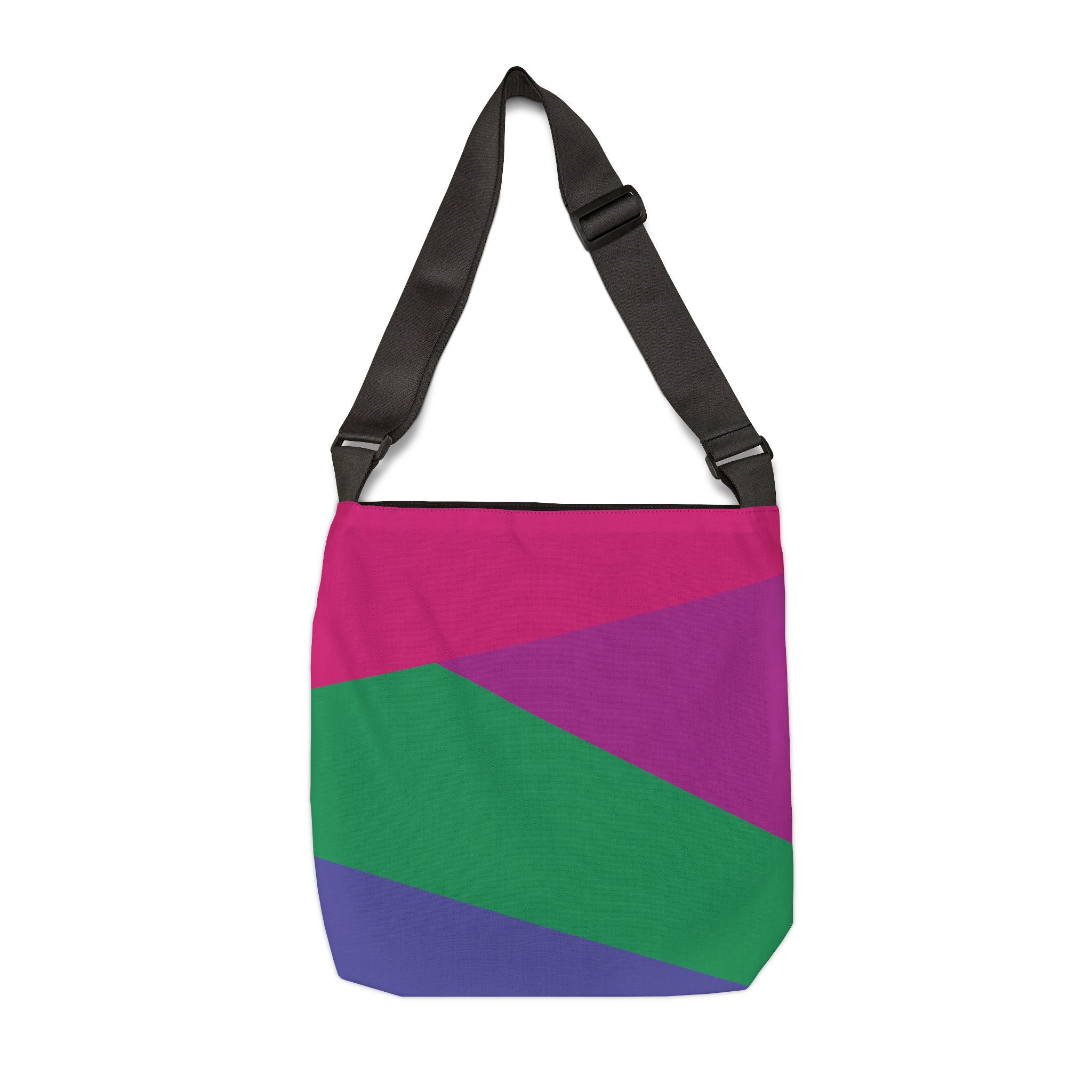 Colorblock Geometric Tote Bag — Adjustable Strap, Bright Abstract Pattern