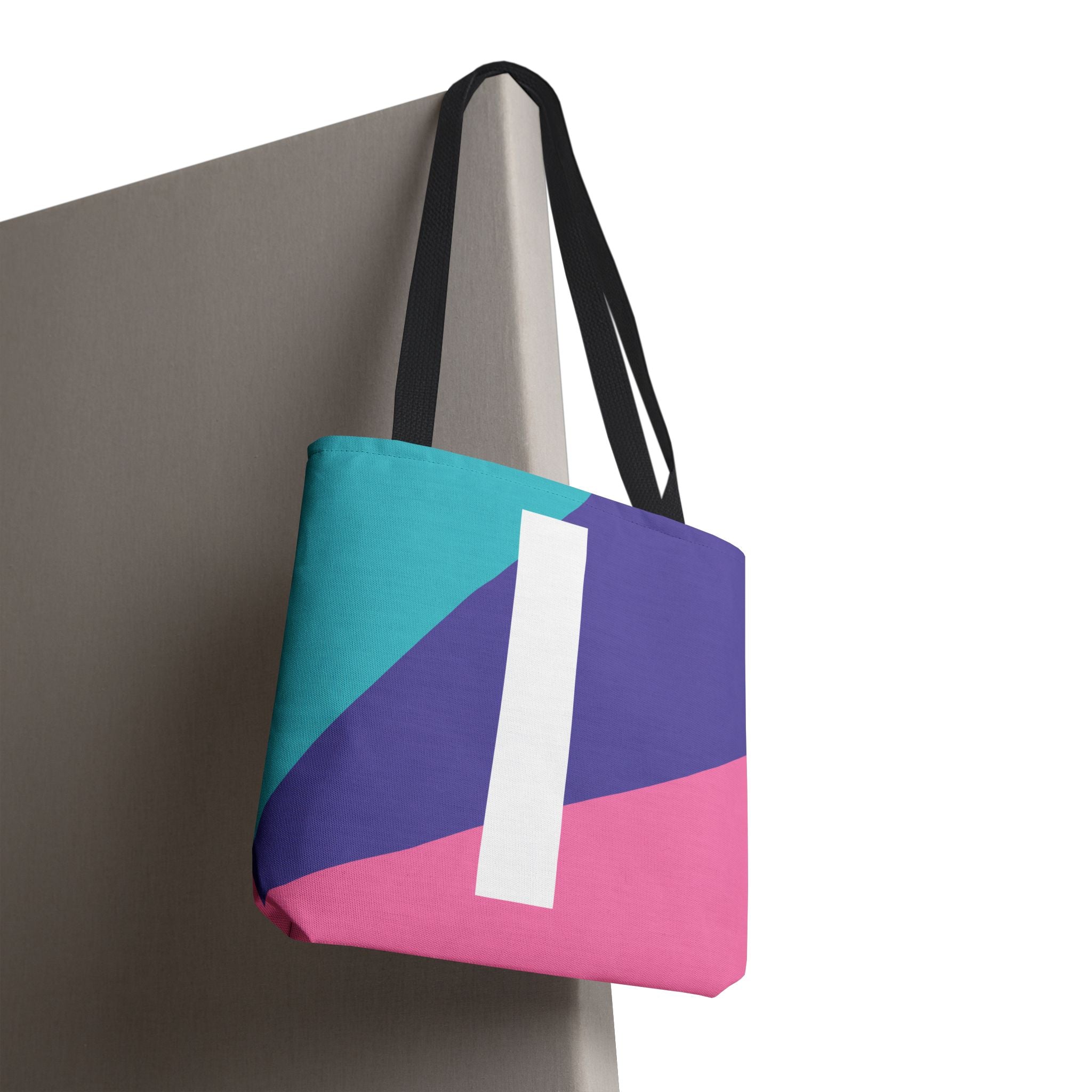 Monogram 'I' Colorblock Tote Bag — Personalized Initial I Shoulder Tote