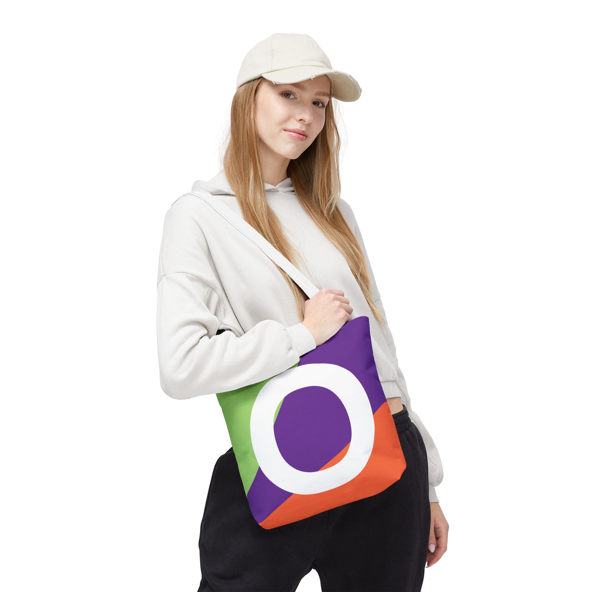 Monogram 'O' Colorblock Tote Bag — Personalized Initial O Shoulder Tote
