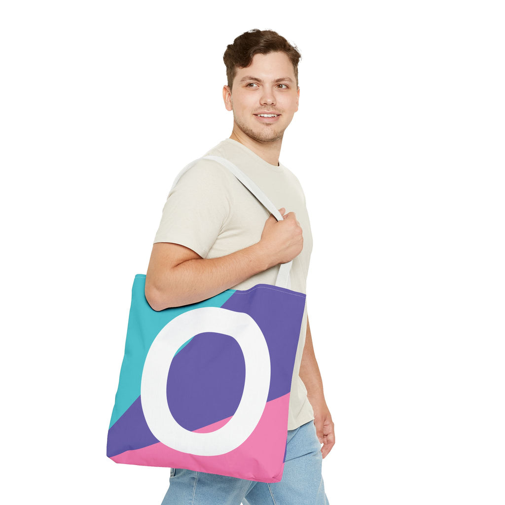 Monogram 'O' Colorblock Tote Bag — Personalized Initial O Shoulder Tote