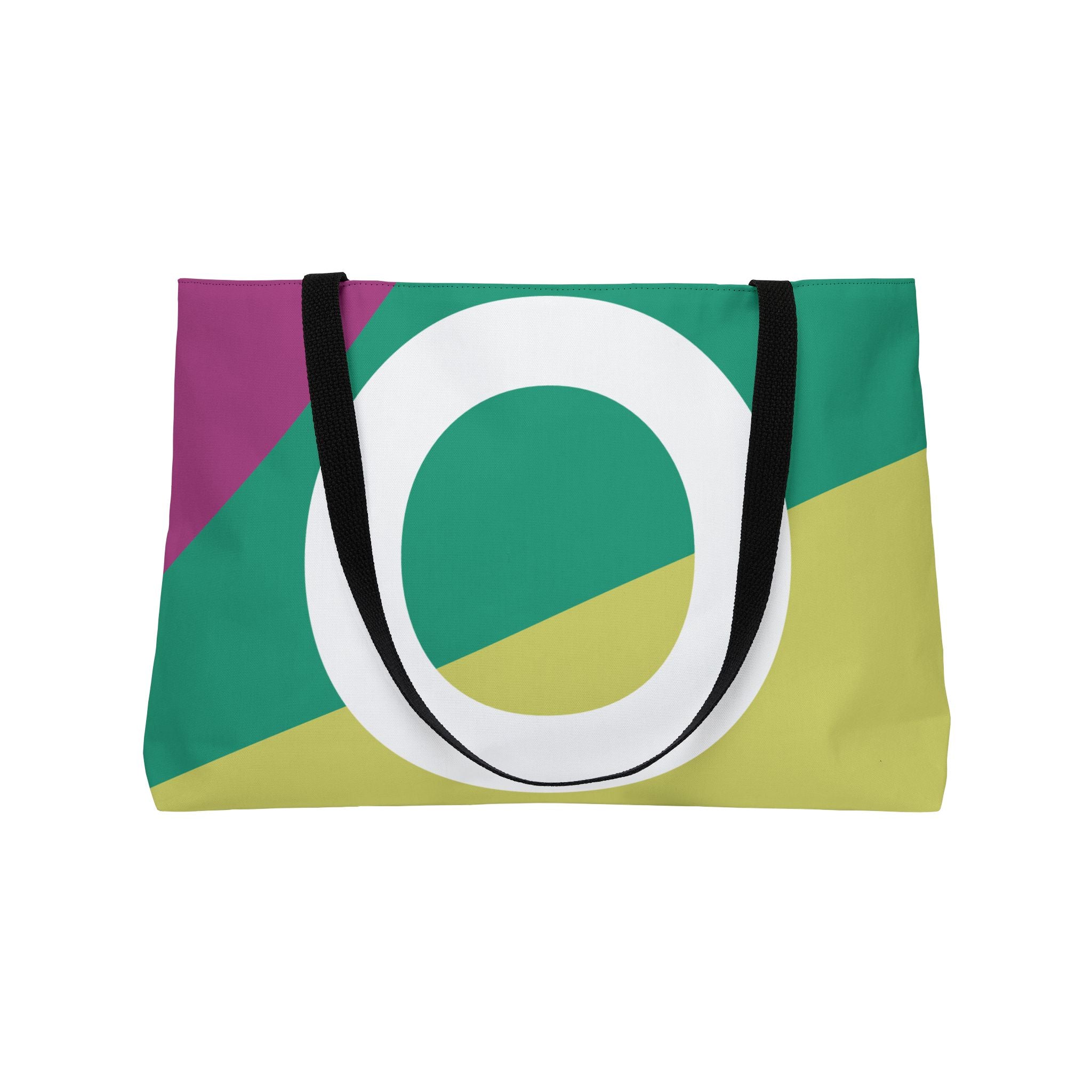 Personalized 'O' Colorblock Tote Bag — Monogram Weekender Tote