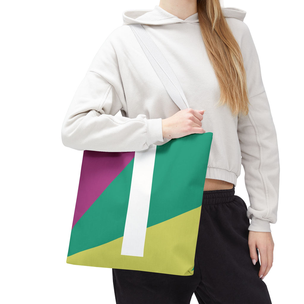 Monogram 'I' Colorblock Tote Bag — Personalized Initial I Shoulder Tote
