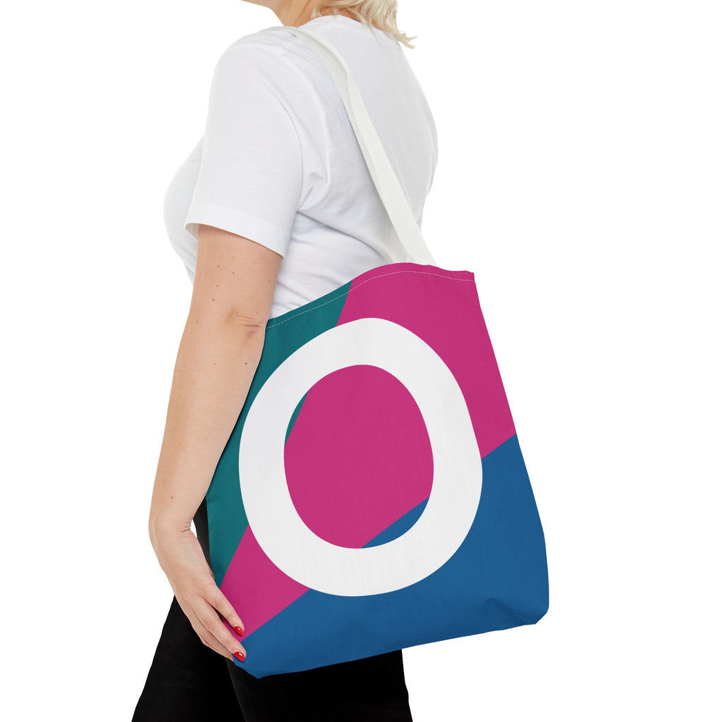 Monogram 'O' Colorblock Tote Bag — Personalized Initial O Shoulder Tote