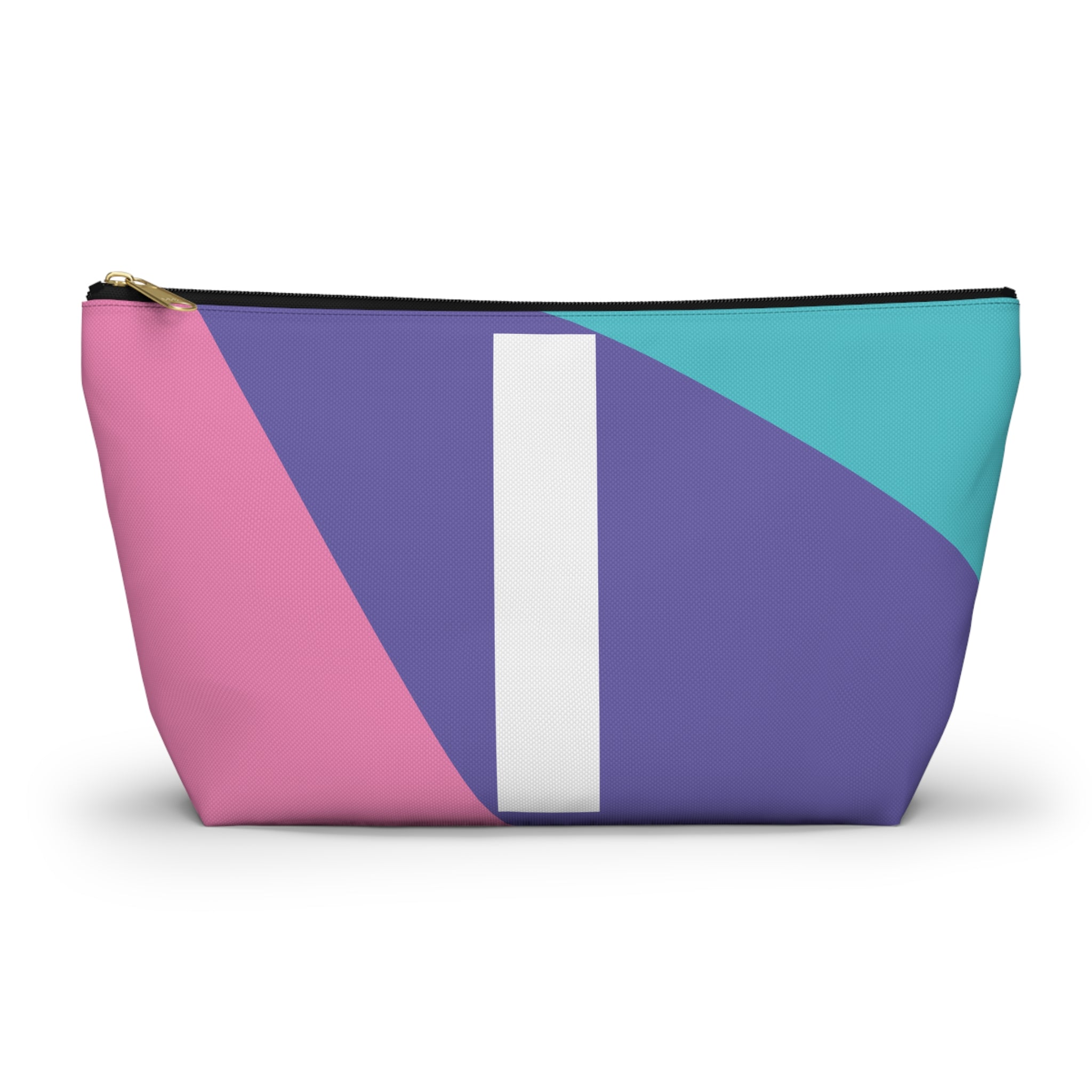 Initials Colorblock Accessory Pouch — Monogram I T-Bottom Cosmetic Bag