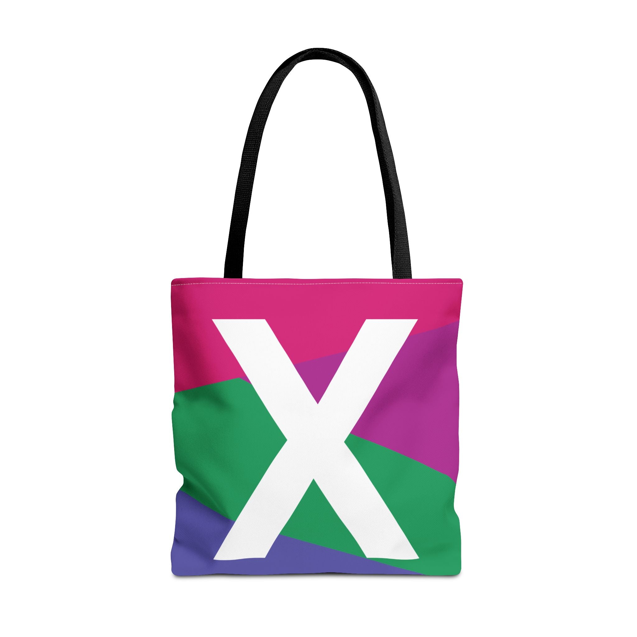 Monogram 'X' Colorblock Tote Bag — Personalized Initial X Shoulder Tote
