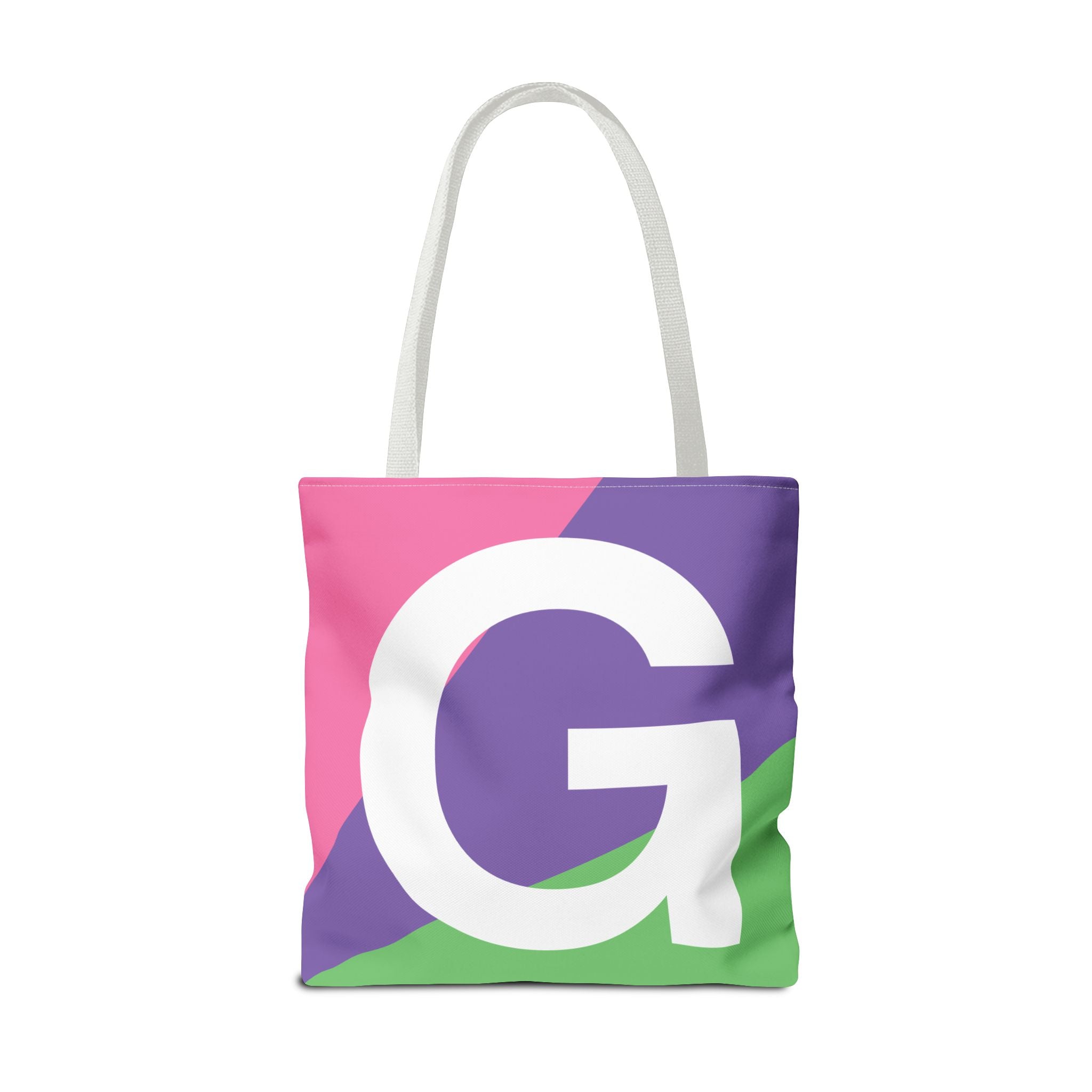 Monogram 'G' Colorblock Tote Bag — Personalized Initial G Shoulder Tote