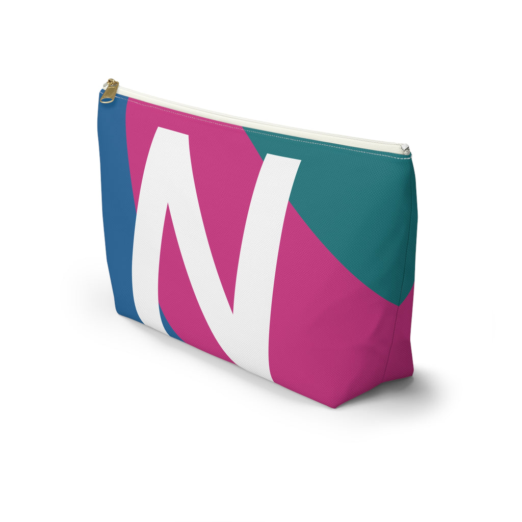 Initials Colorblock Accessory Pouch — Monogram N T-Bottom Cosmetic Bag