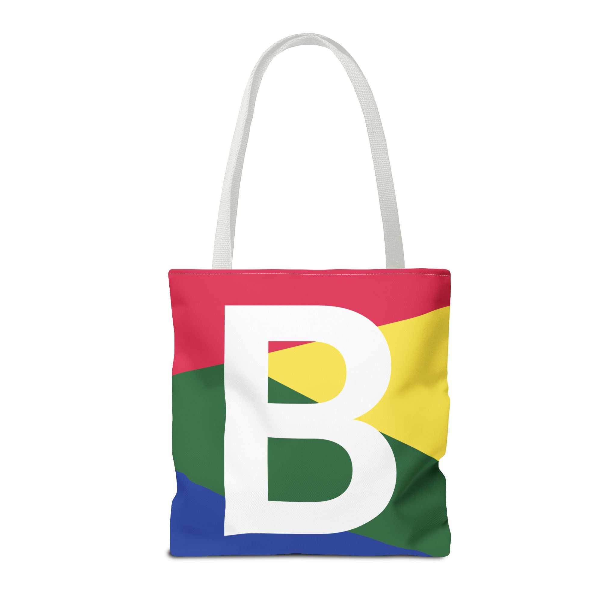 Monogram 'B' Colorblock Tote Bag — Personalized Initial B Shoulder Tote