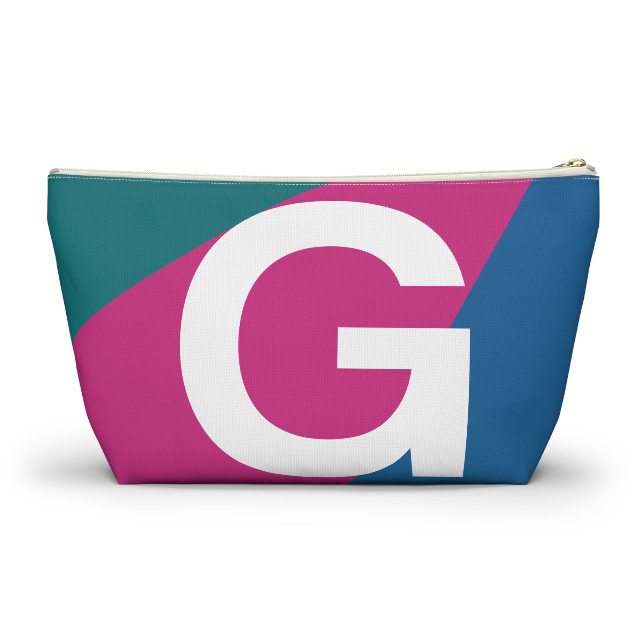 Initials Colorblock Accessory Pouch — Monogram G T-Bottom Cosmetic Bag