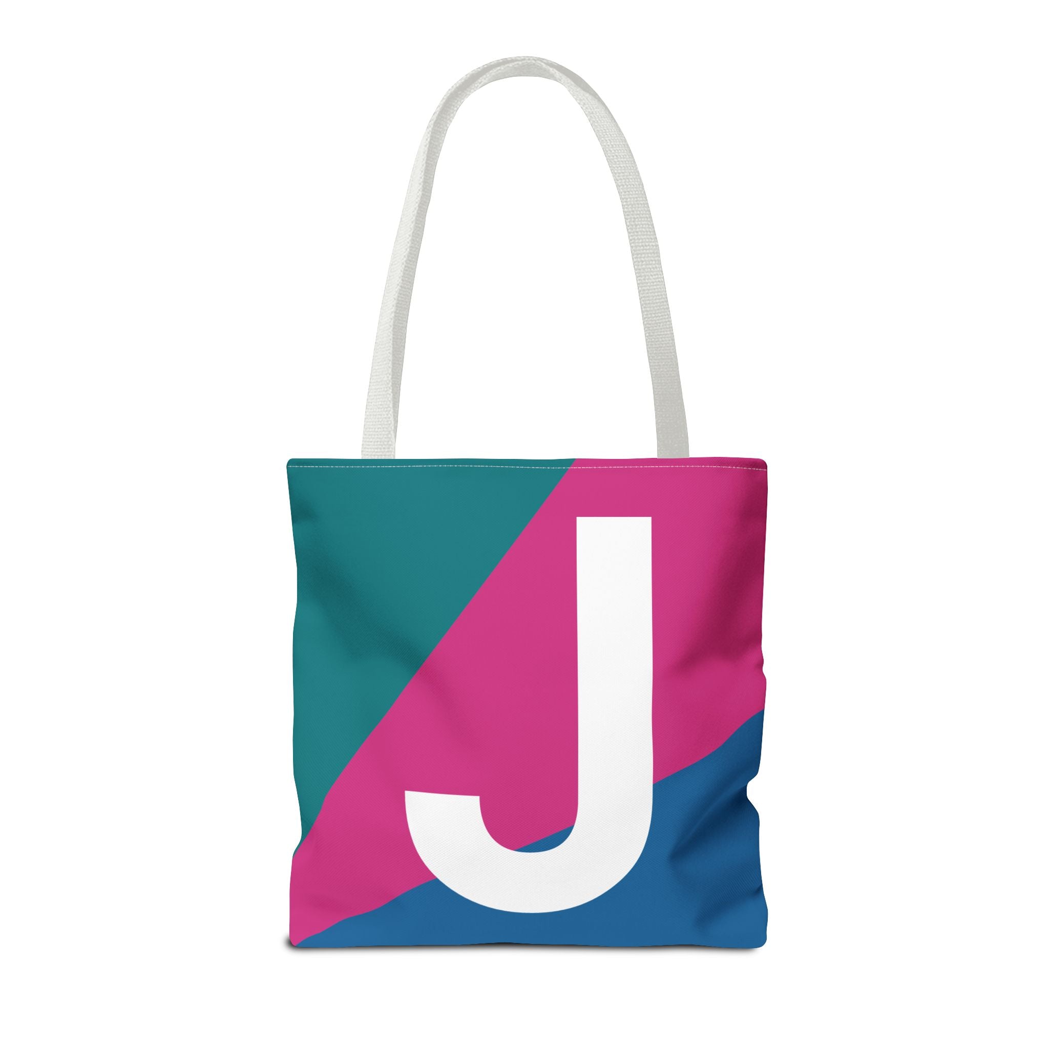 Monogram 'J' Colorblock Tote Bag — Personalized Initial J Shoulder Tote