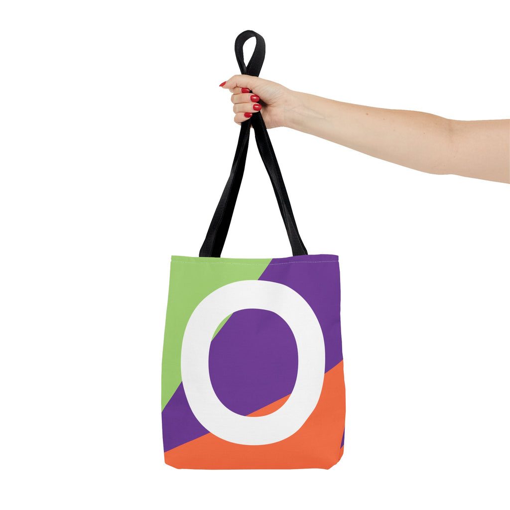 Monogram 'O' Colorblock Tote Bag — Personalized Initial O Shoulder Tote