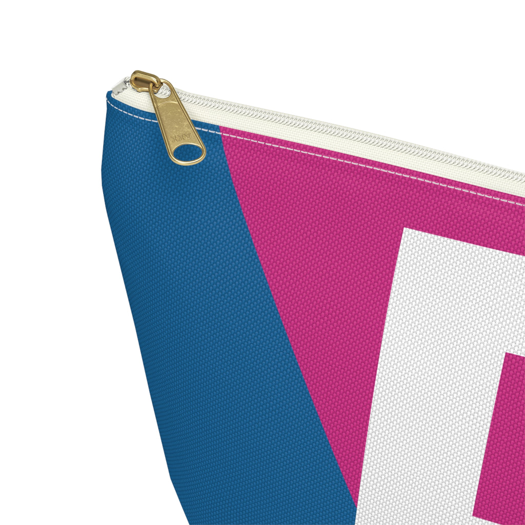 Initials Colorblock Accessory Pouch — Monogram R T-Bottom Cosmetic Bag