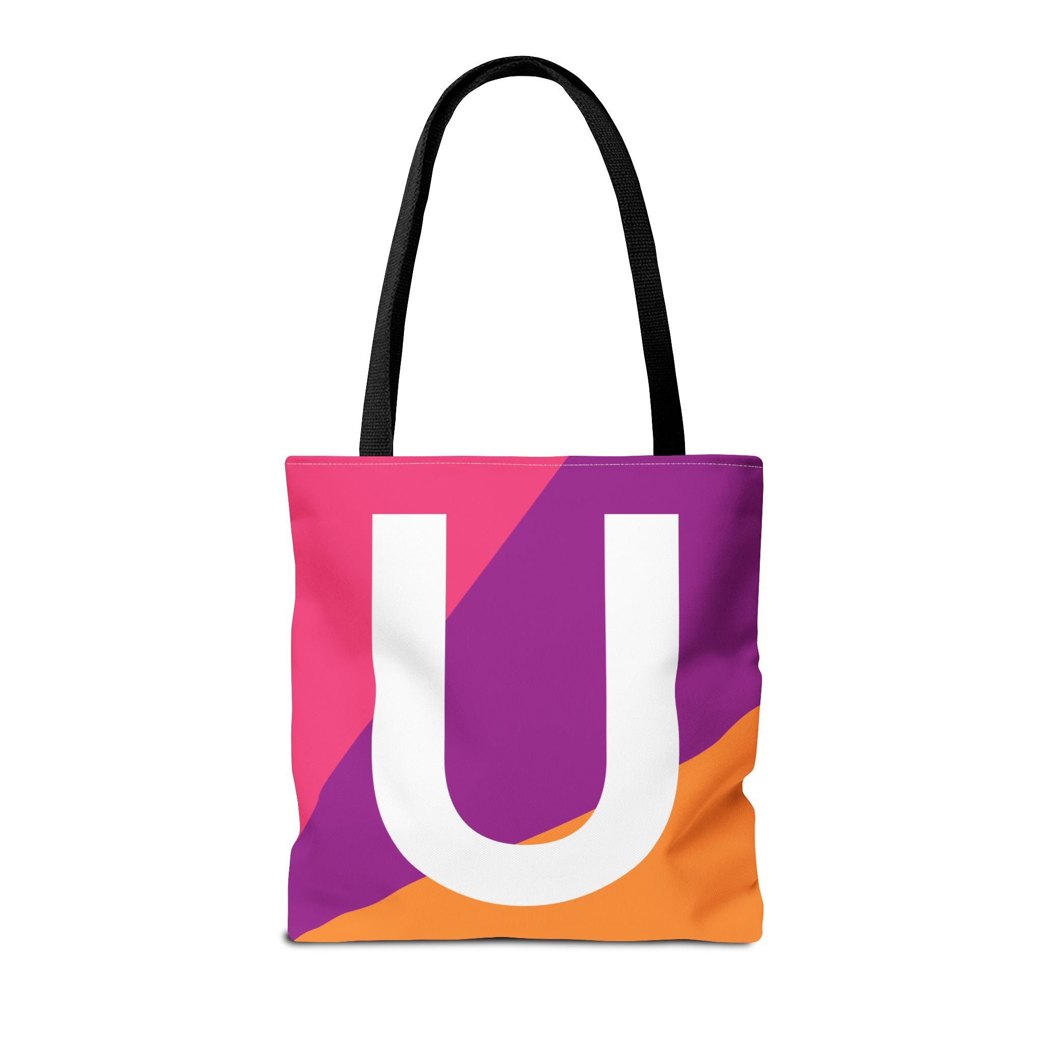 Monogram 'U' Colorblock Tote Bag — Personalized Initial U Shoulder Tote
