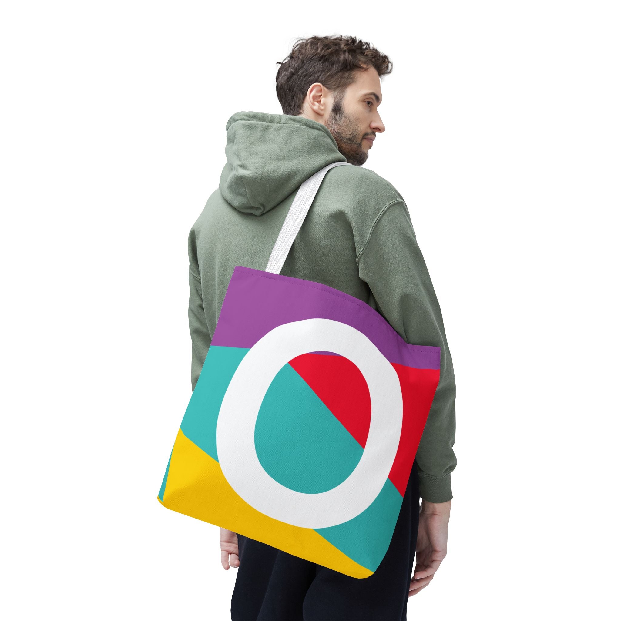 Monogram 'O' Colorblock Tote Bag — Personalized Initial O Shoulder Tote