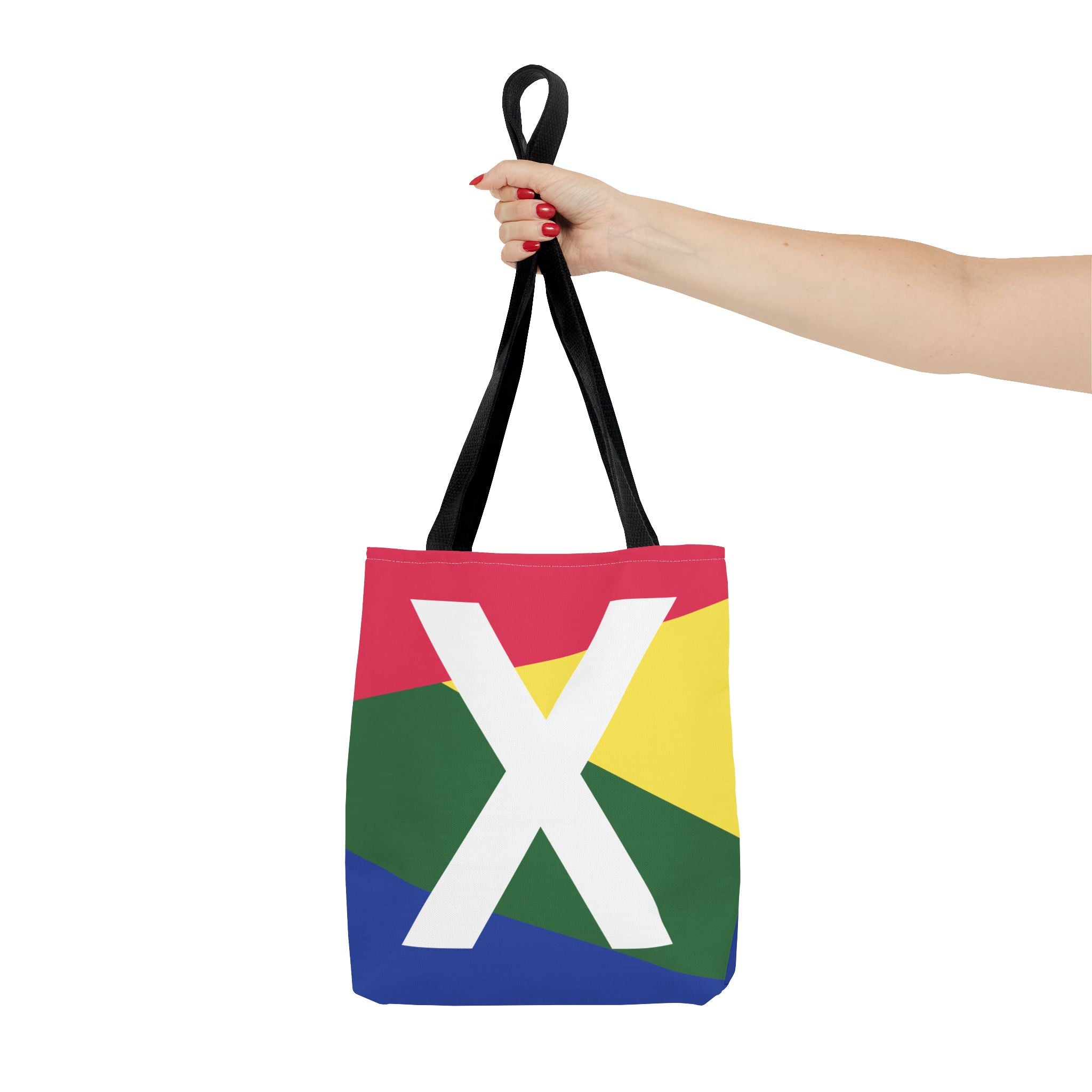 Monogram 'X' Colorblock Tote Bag — Personalized Initial X Shoulder Tote