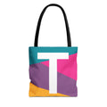 Monogram 'T' Colorblock Tote Bag — Personalized Initial T Shoulder Tote