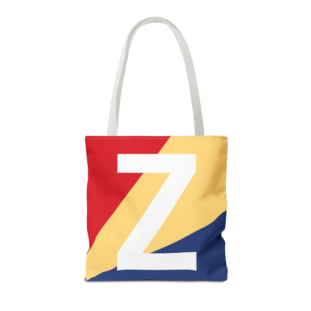 Monogram 'Z' Colorblock Tote Bag — Personalized Initial Z Shoulder Tote